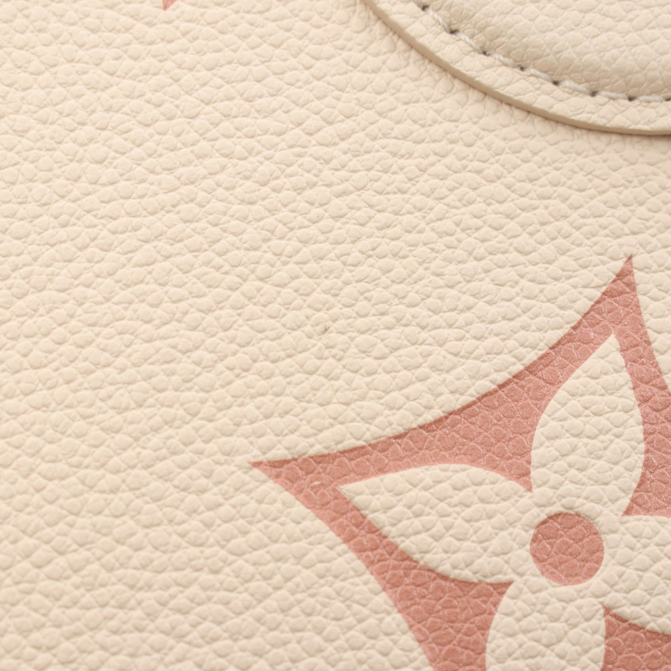 Louis Vuitton On-The-Go Mm Monogram Empreinte Shoulder Bag Tote Leather Light Beige Orange Brown