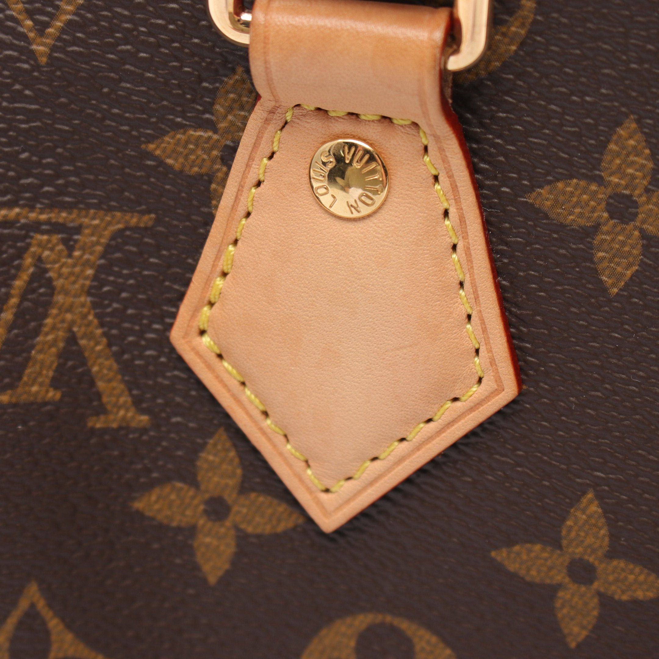 Louis Vuitton Louis Vuitton Speedy 20 Monogram Beige Handbag Leather Brown Size ONE SIZE - 7 Thumbnail