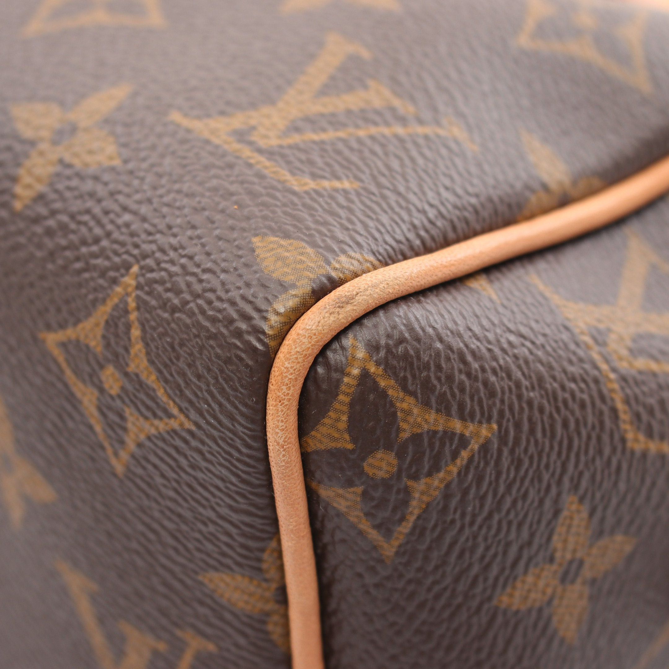 Louis Vuitton Louis Vuitton Speedy 20 Monogram Beige Handbag Leather Brown Size ONE SIZE - 5 Thumbnail