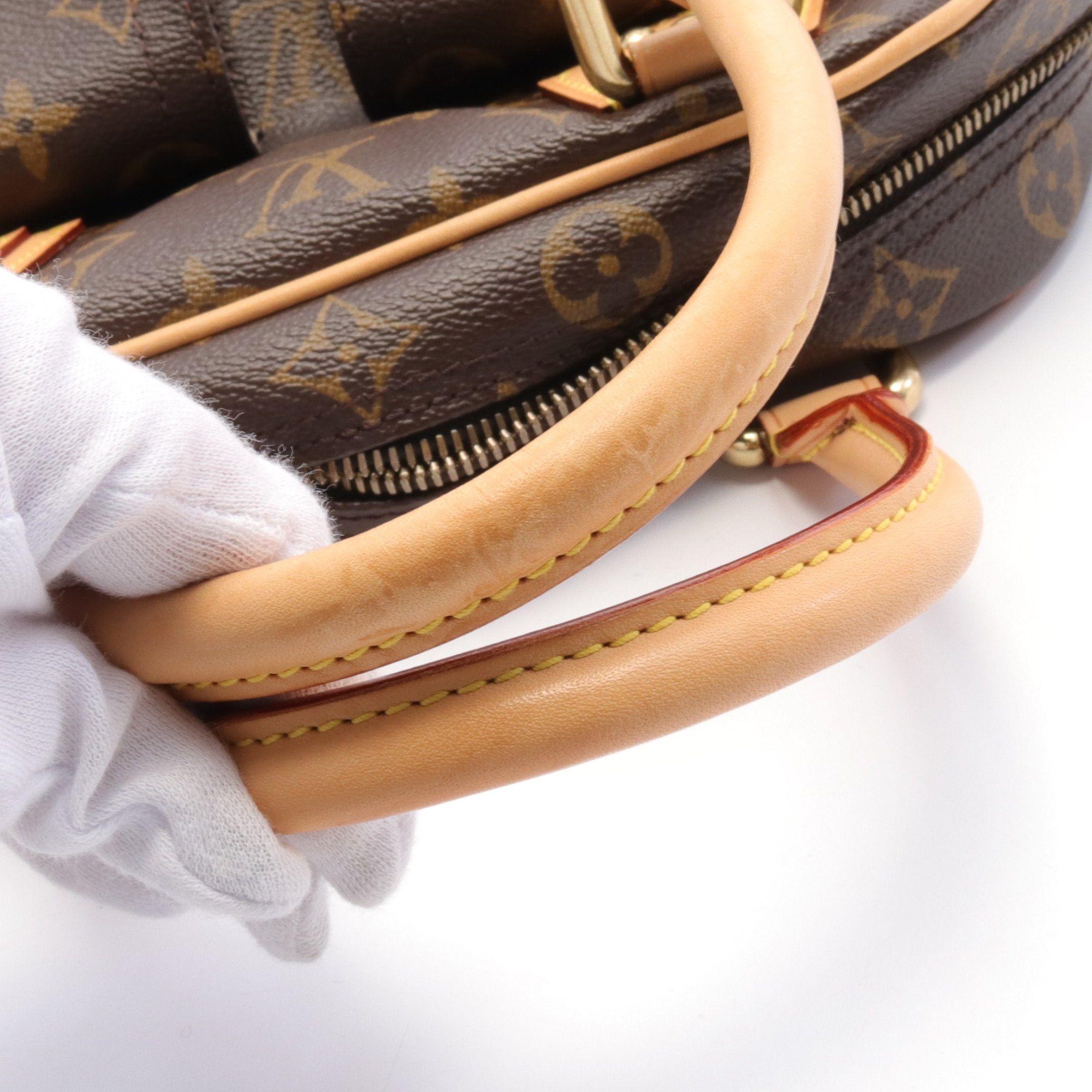 Louis Vuitton Louis Vuitton Manhattan Pm Monogram Handbag Leather Brown Size ONE SIZE - 10 Thumbnail