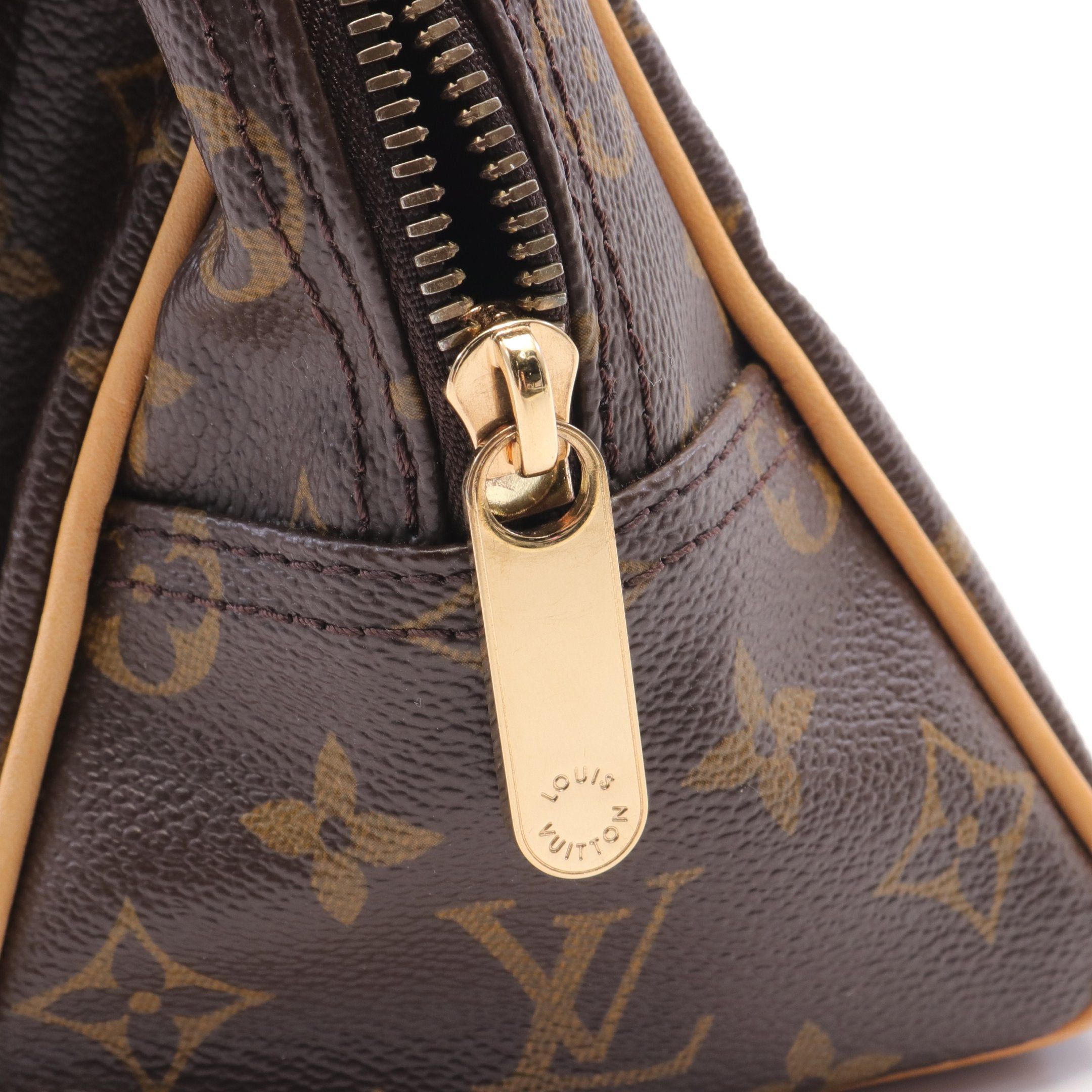 Louis Vuitton Louis Vuitton Manhattan Pm Monogram Handbag Leather Brown Size ONE SIZE - 8 Thumbnail