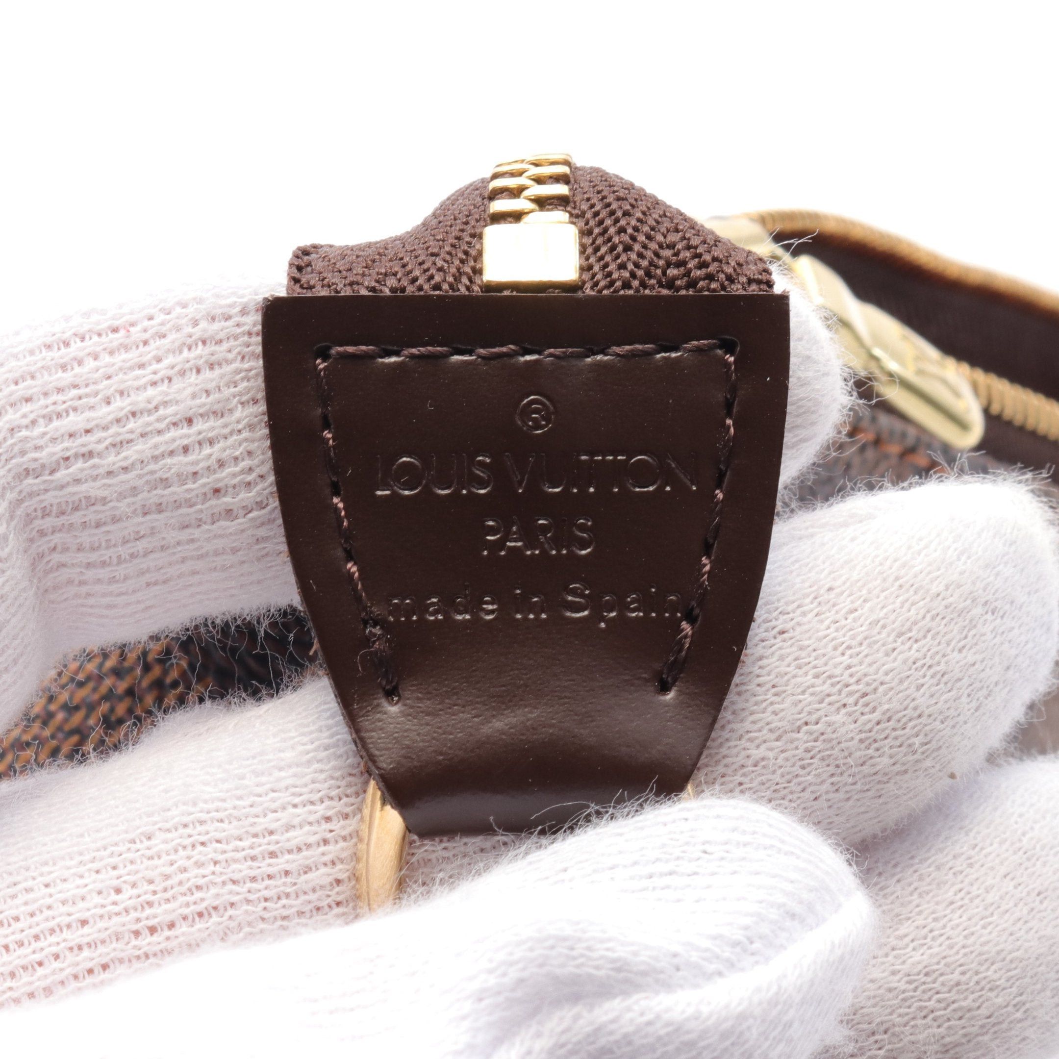 Louis Vuitton Louis Vuitton Pochette Accessoires Damier Ebene Handbag Leather Brown Size ONE SIZE - 4 Thumbnail