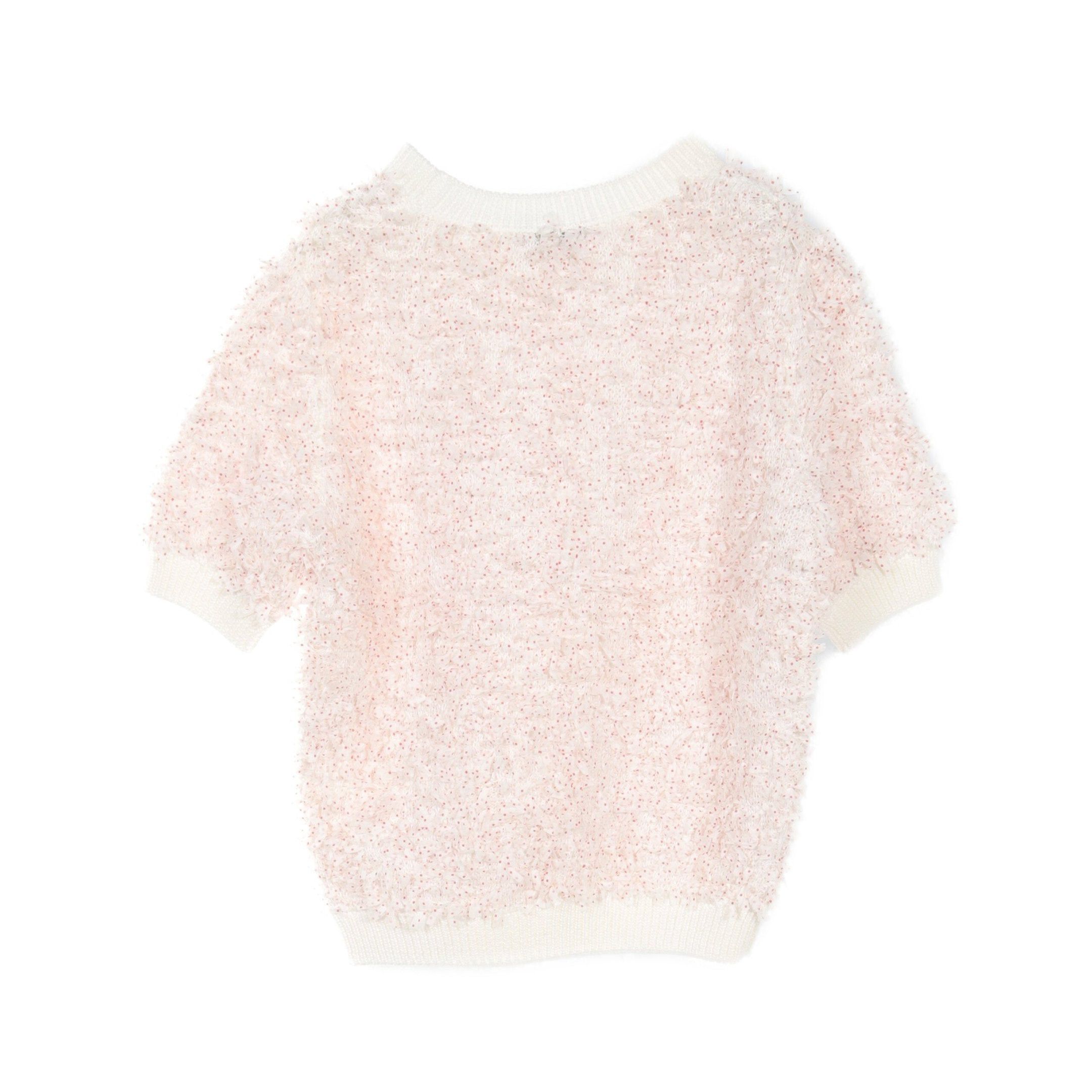 Chanel Chanel Knit Crew Neck Short Sleeve Dot Cotton White Red Ribbon Size ONE SIZE - 2 Thumbnail