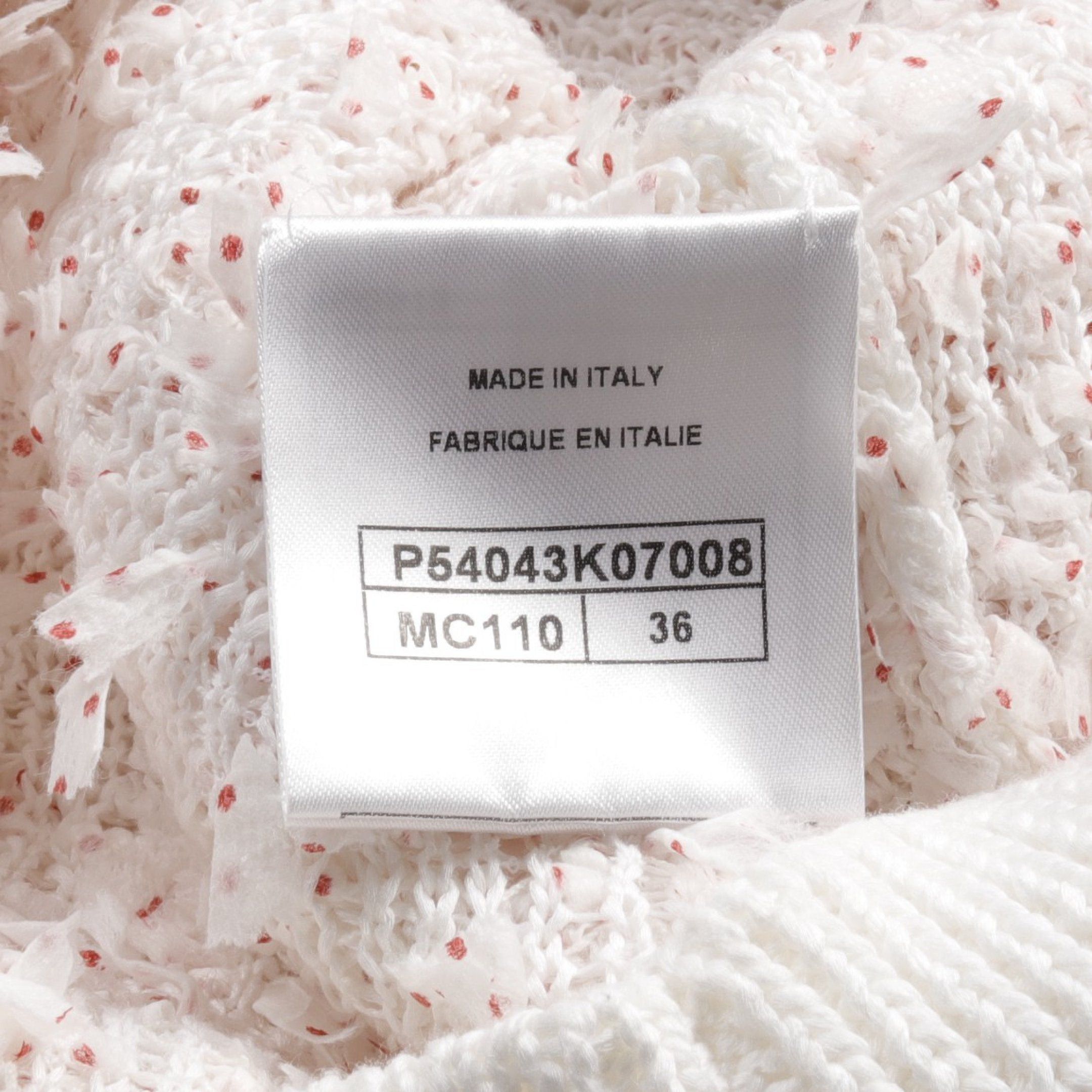 Chanel Chanel Knit Crew Neck Short Sleeve Dot Cotton White Red Ribbon Size ONE SIZE - 6 Thumbnail