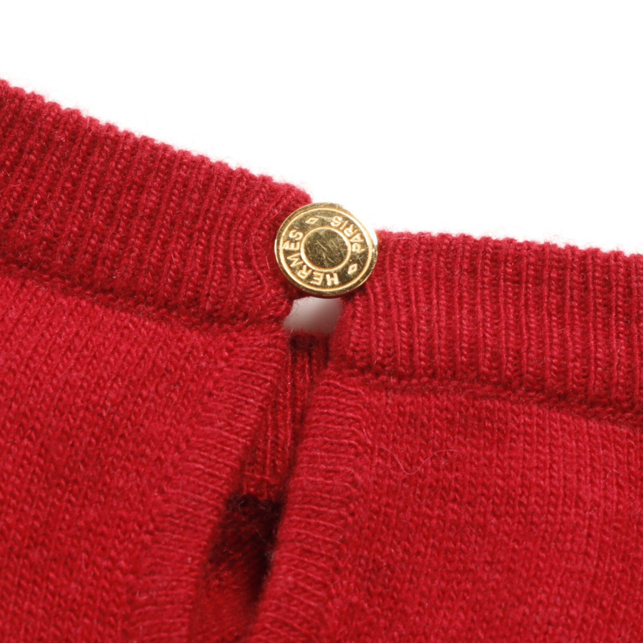 Hermes Hermes Serie Button Sweater Knit Cashmere Red Size ONE SIZE - 9 Thumbnail