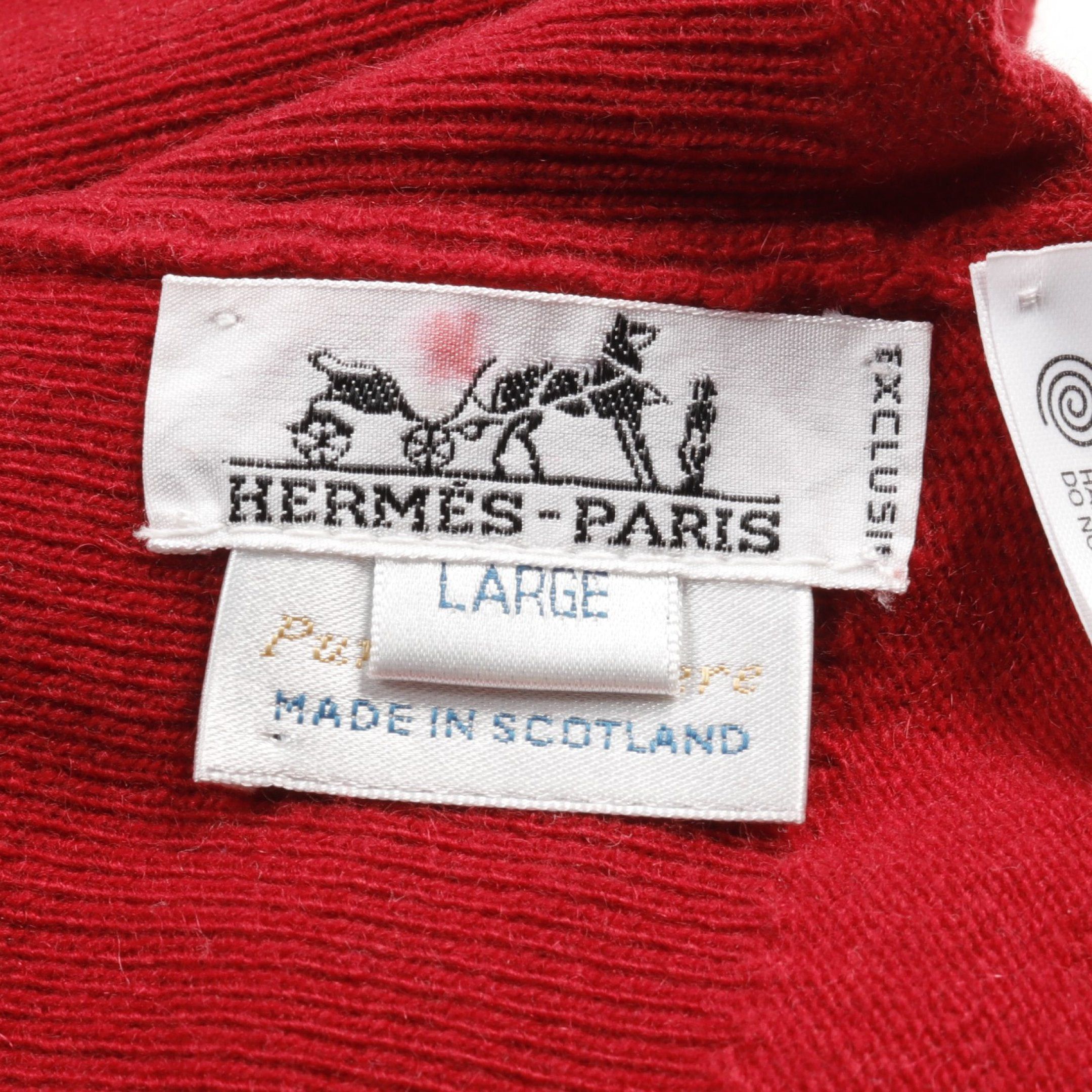 Hermes Hermes Serie Button Sweater Knit Cashmere Red Size ONE SIZE - 3 Thumbnail