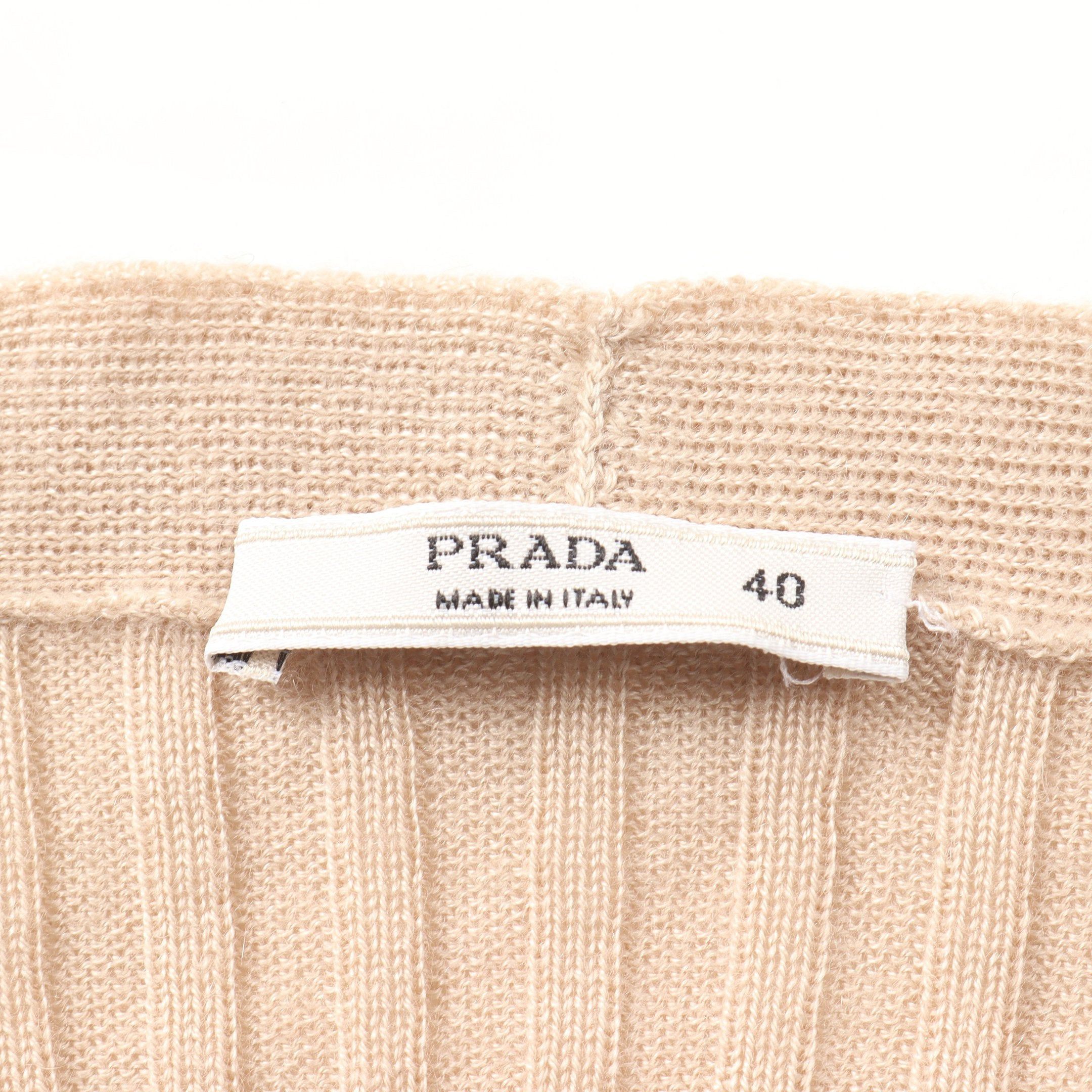 Prada Prada Cardigan Cashmere Silk Beige Size ONE SIZE - 3 Thumbnail