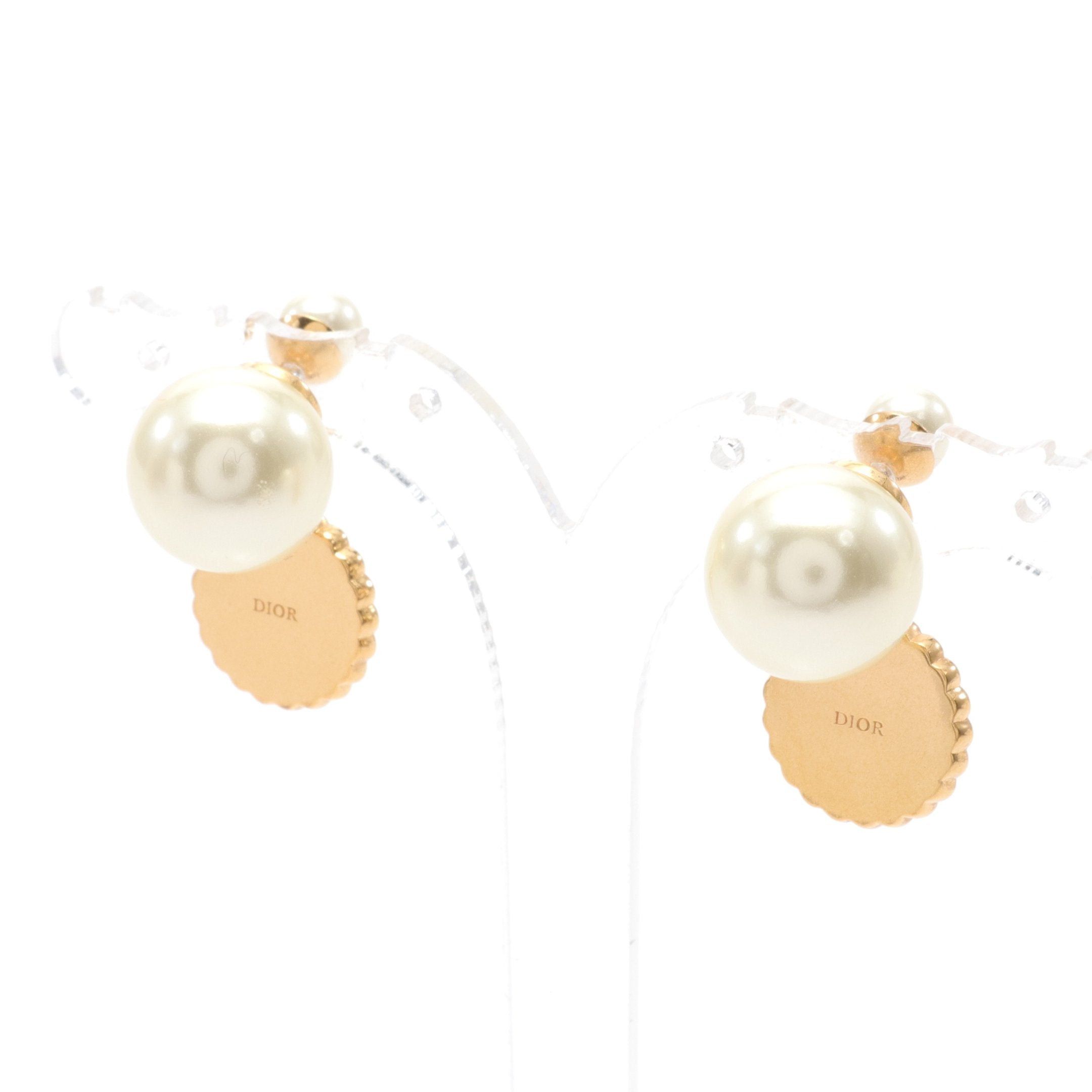 Dior Dior Tribales Earrings Gp Glass Fake Pearl Gold Black White Size ONE SIZE - 2 Thumbnail