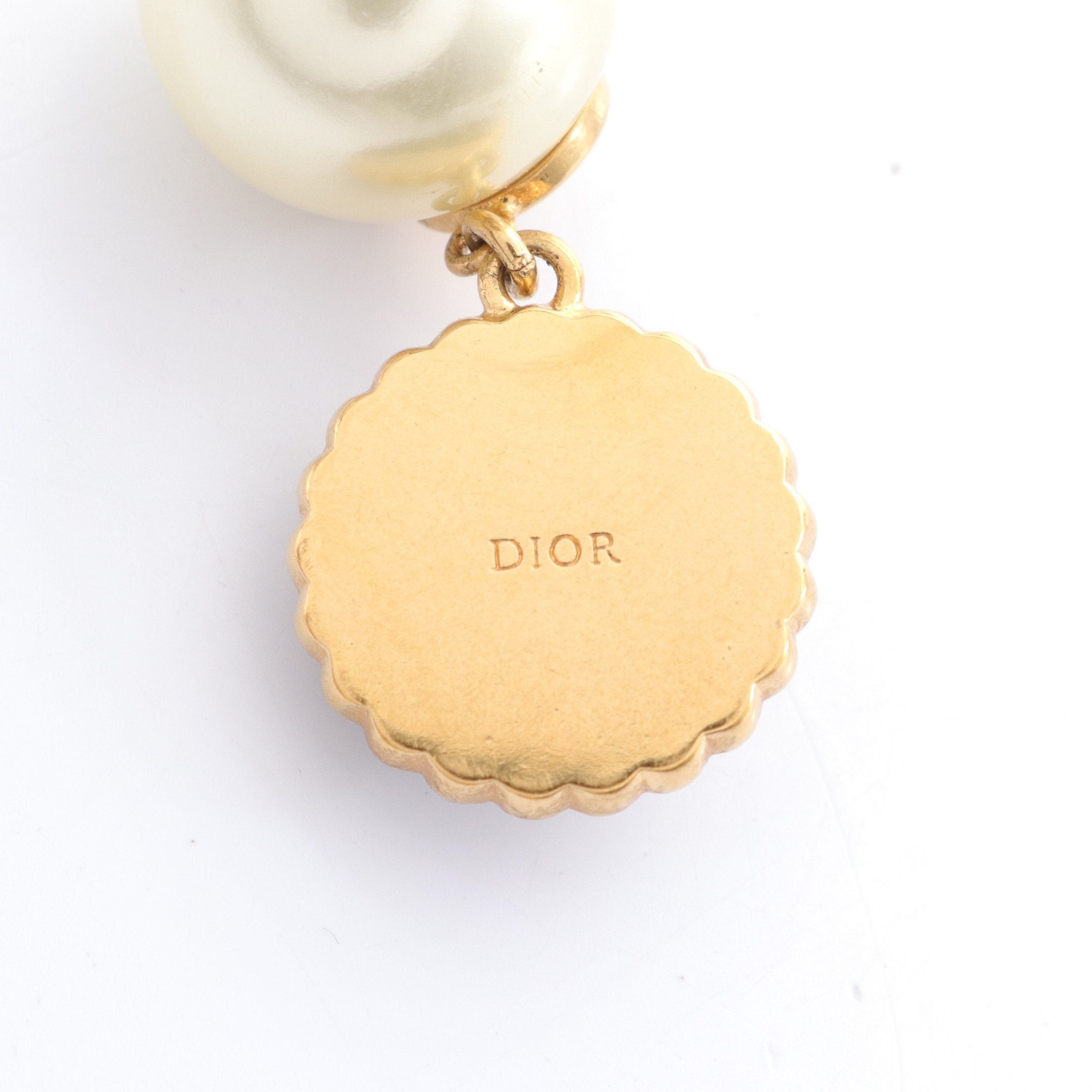 Dior Dior Tribales Earrings Gp Glass Fake Pearl Gold Black White Size ONE SIZE - 3 Thumbnail