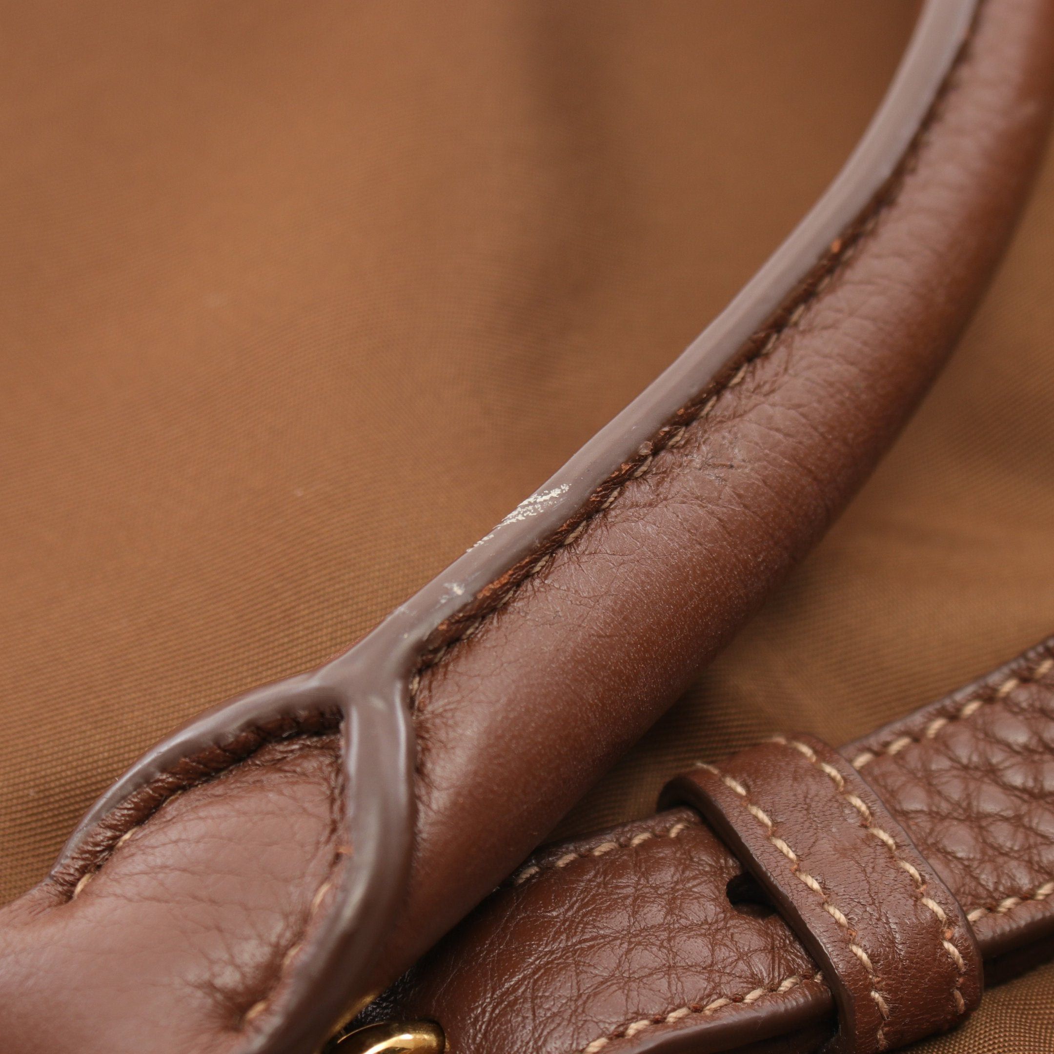 Prada Prada Handbag Nylon Leather Brown Metal Plate Size ONE SIZE - 5 Thumbnail