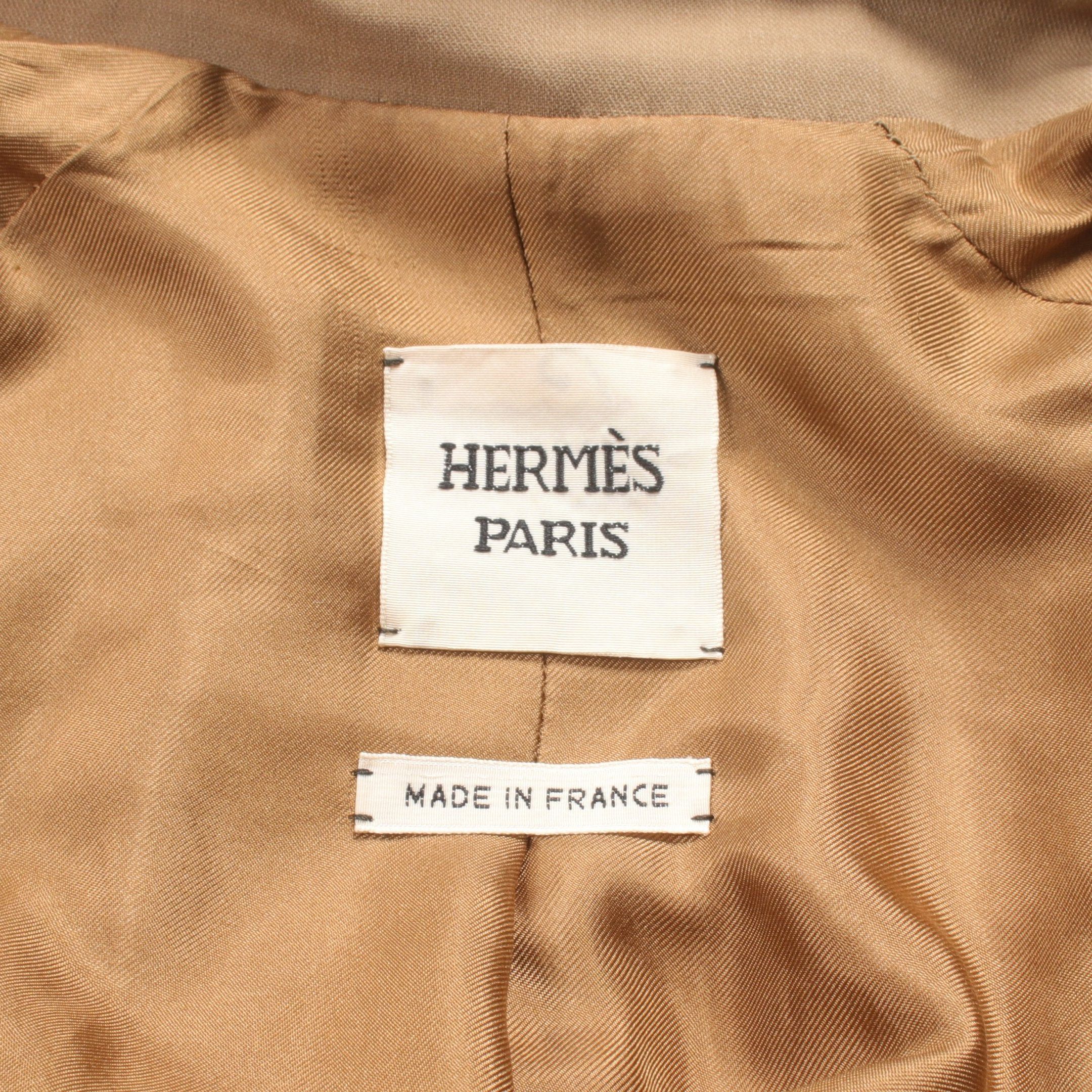 Hermes Hermes Trench Coat Wool Beige Size ONE SIZE - 3 Thumbnail
