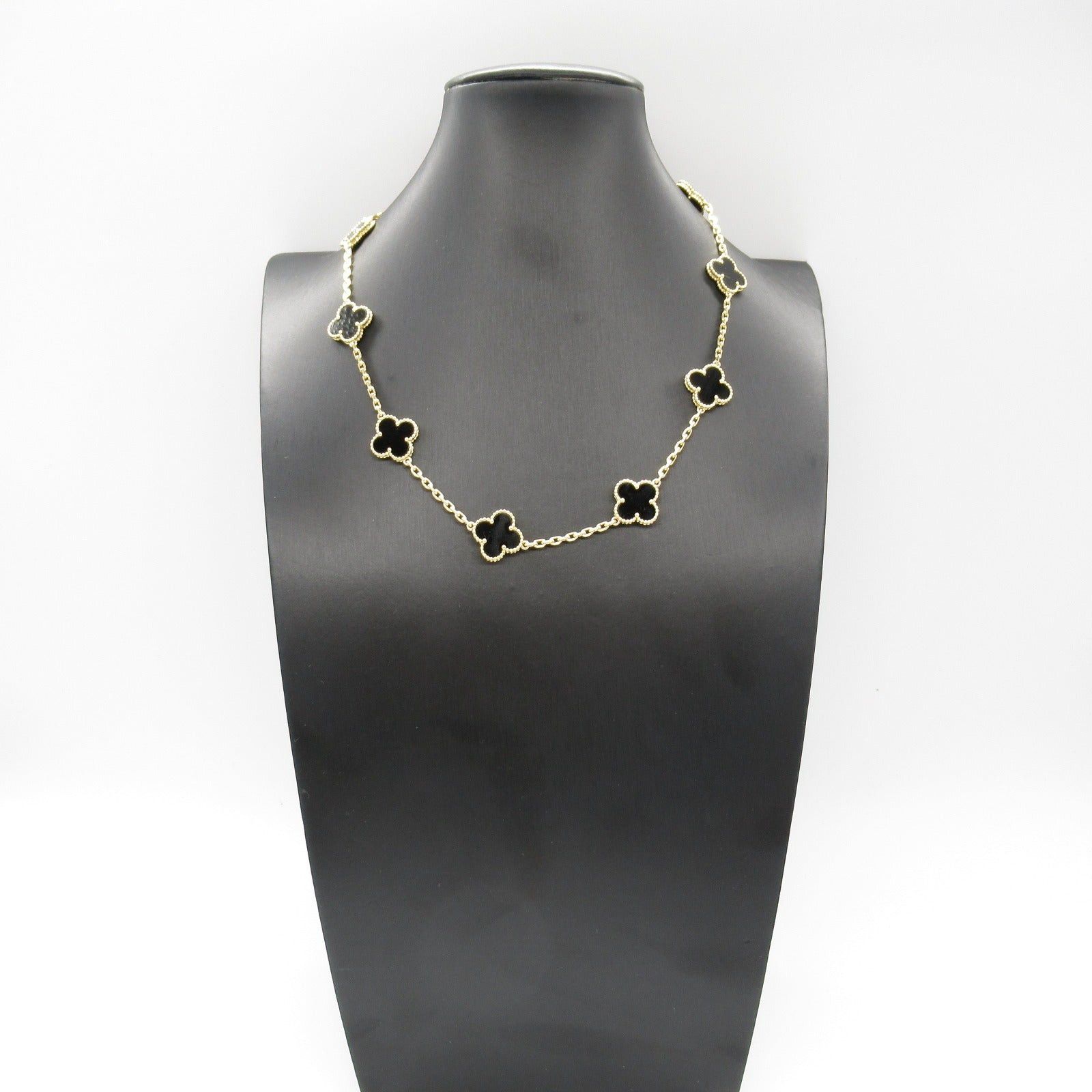 Van Cleef & Arpels Van Cleef Arpels Alhambra 10P Motif Necklace K18 (Yellow Gold) Onyx Black Size ONE SIZE - 5 Thumbnail