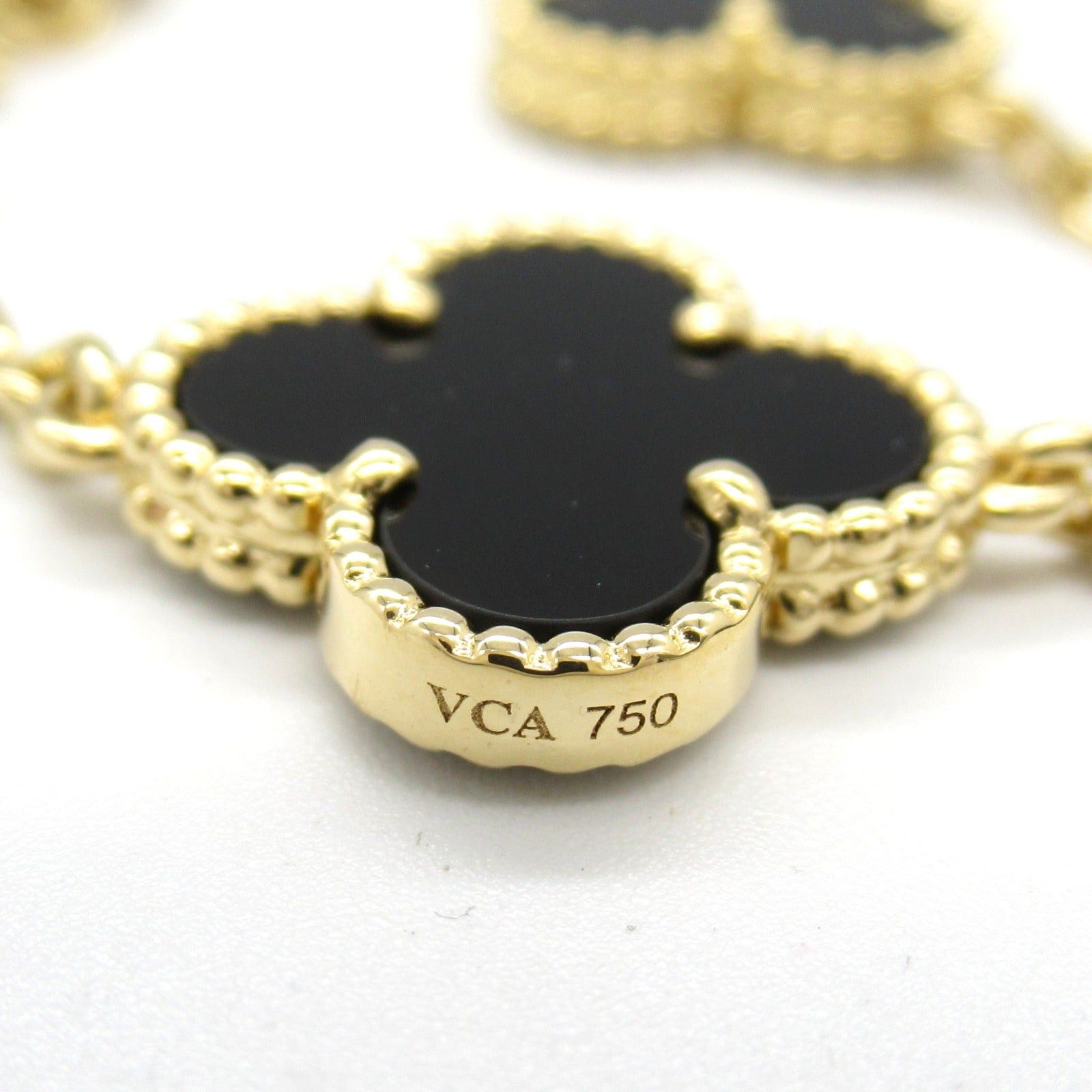 Van Cleef & Arpels Van Cleef Arpels Alhambra 10P Motif Necklace K18 (Yellow Gold) Onyx Black Size ONE SIZE - 4 Thumbnail