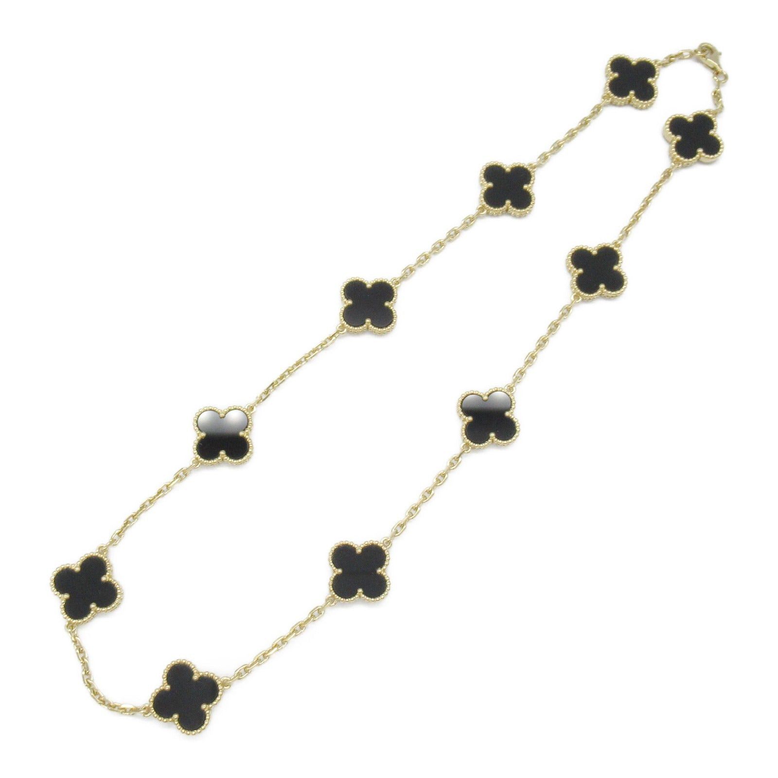 Van Cleef & Arpels Van Cleef Arpels Alhambra 10P Motif Necklace K18 (Yellow Gold) Onyx Black Size ONE SIZE - 3 Thumbnail