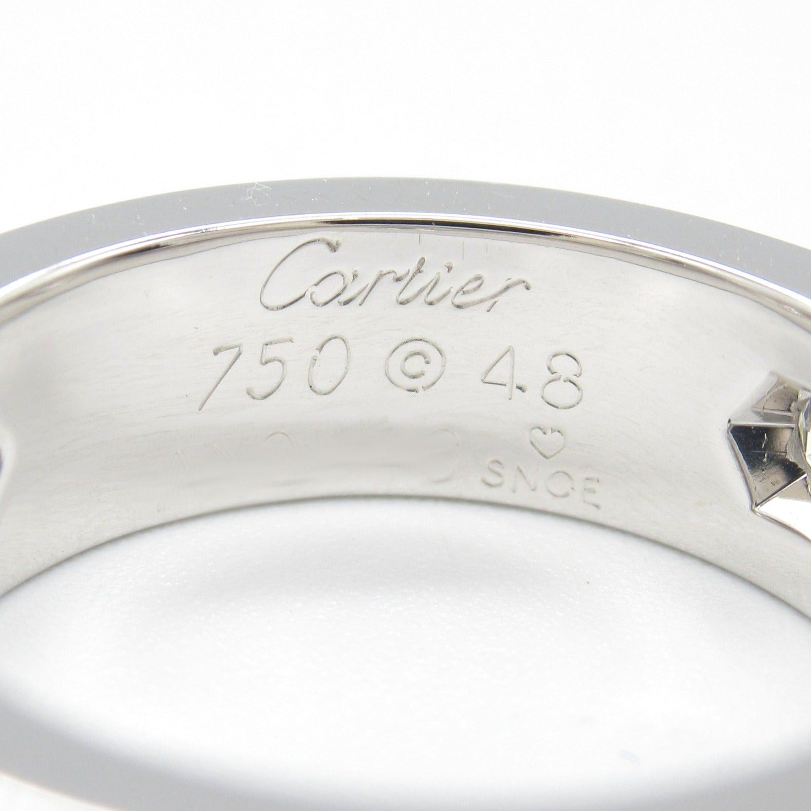 Cartier Cartier Love Ring Half Diamond K18Wg (White Gold) Clear Size ONE SIZE - 4 Thumbnail