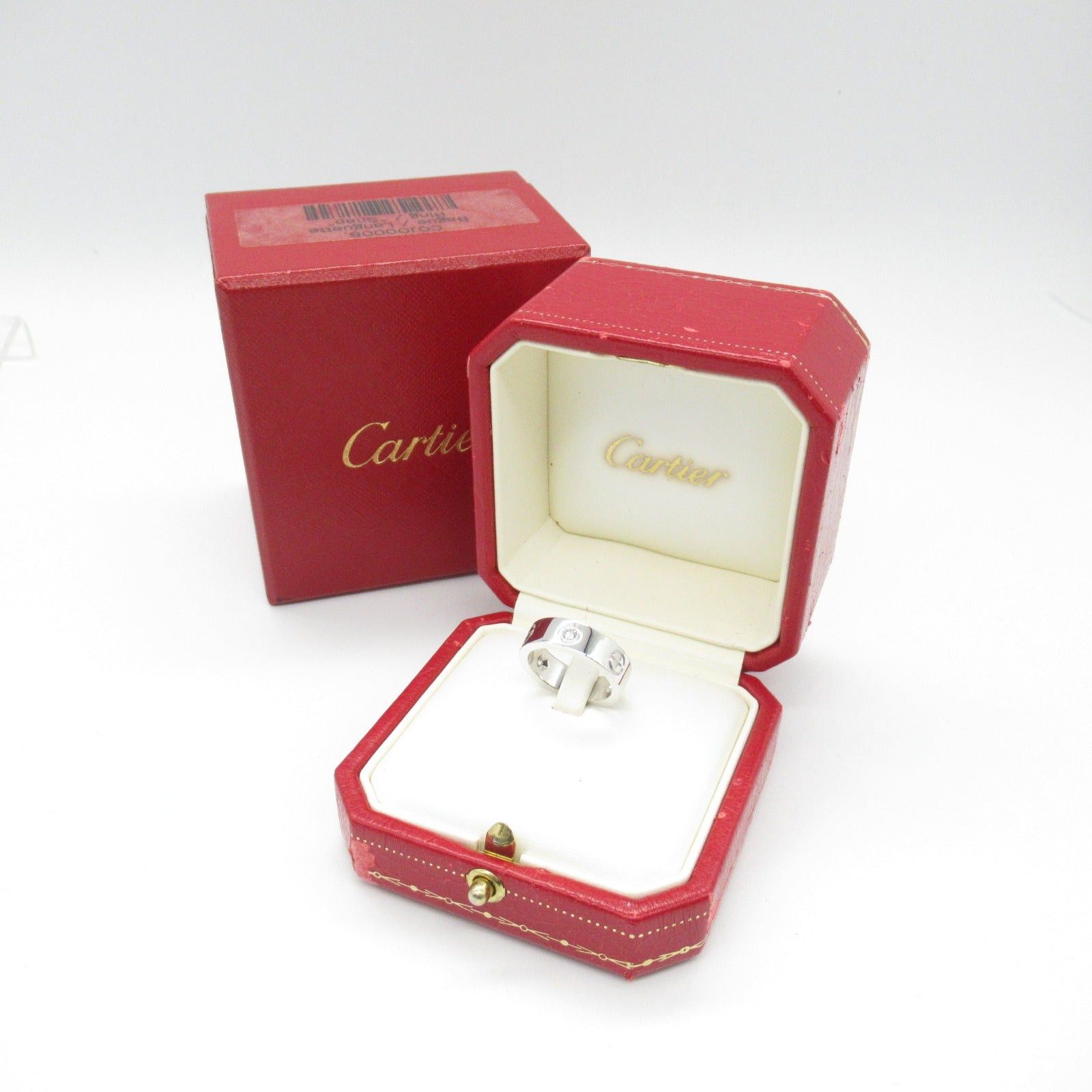 Cartier Cartier Love Ring Half Diamond K18Wg (White Gold) Clear Size ONE SIZE - 6 Thumbnail