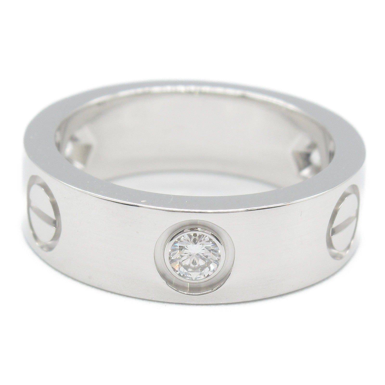Cartier Cartier Love Ring Half Diamond K18Wg (White Gold) Clear Size ONE SIZE - 2 Thumbnail