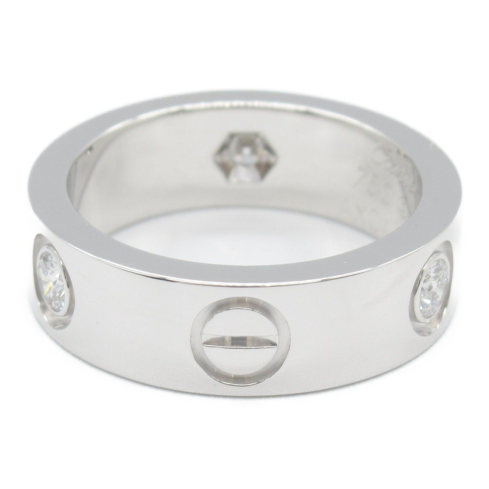 Cartier Cartier Love Ring Half Diamond K18Wg (White Gold) Clear Size ONE SIZE - 3 Thumbnail