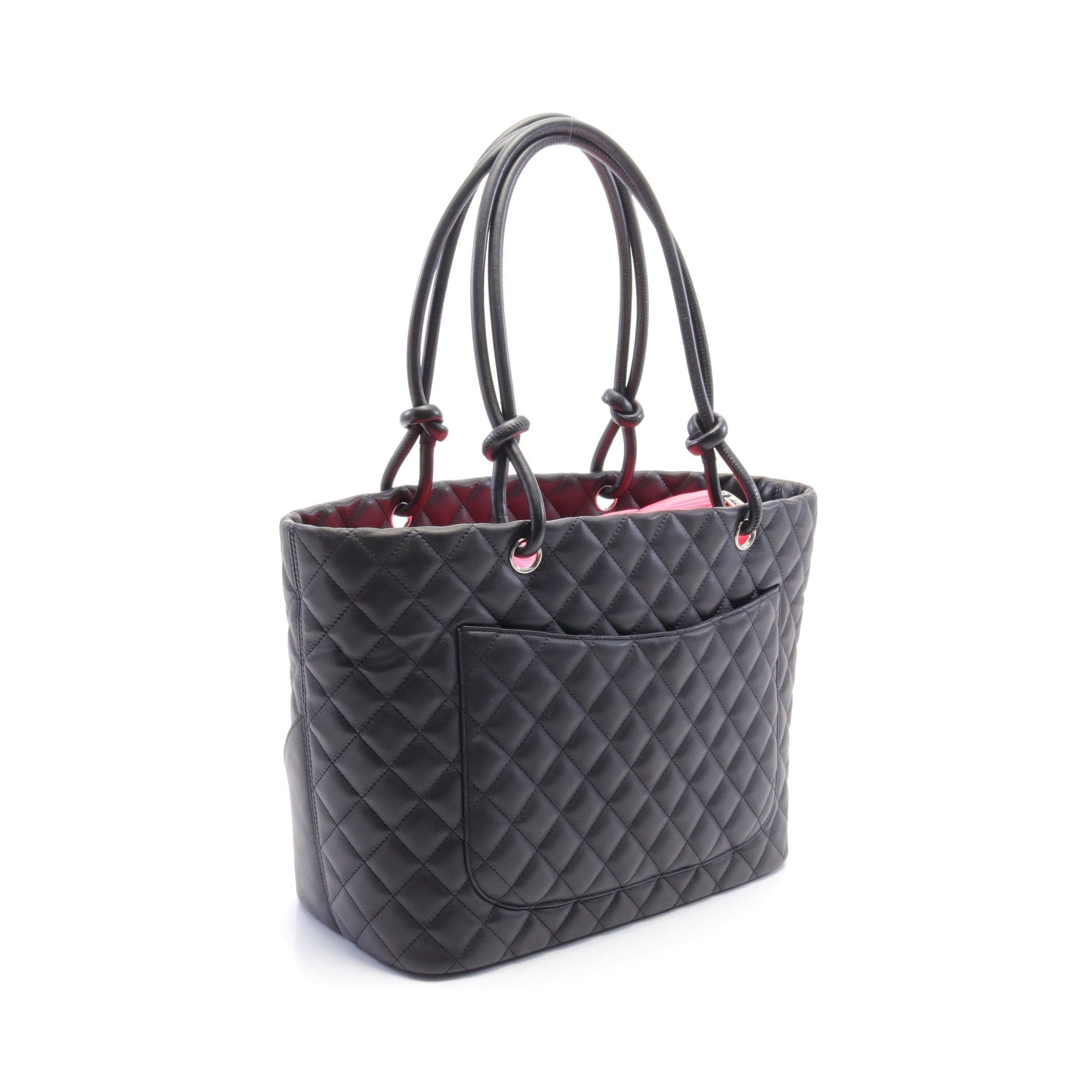 Chanel Chanel Cambon Line Large Shoulder Bag Tote Leather Black Silver Hardware Size ONE SIZE - 2 Thumbnail