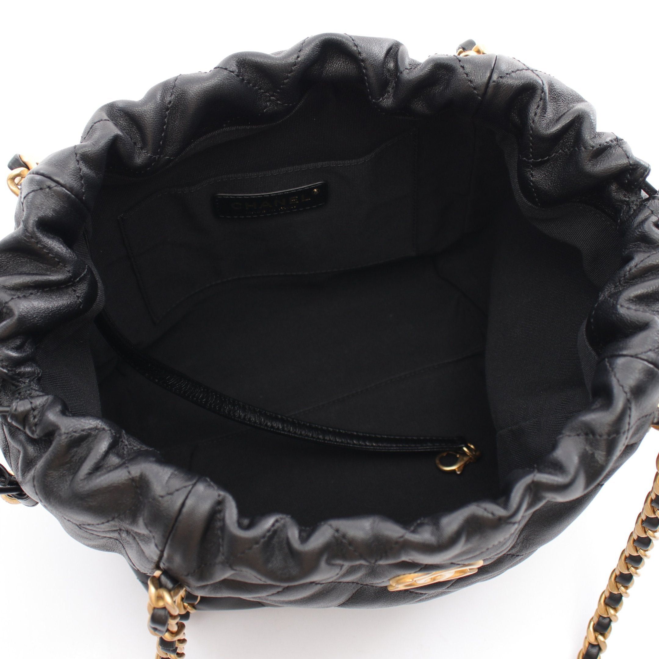 Chanel Chanel Chain Shoulder Bag Purse Leather Black Gold Hardware Size ONE SIZE - 3 Thumbnail