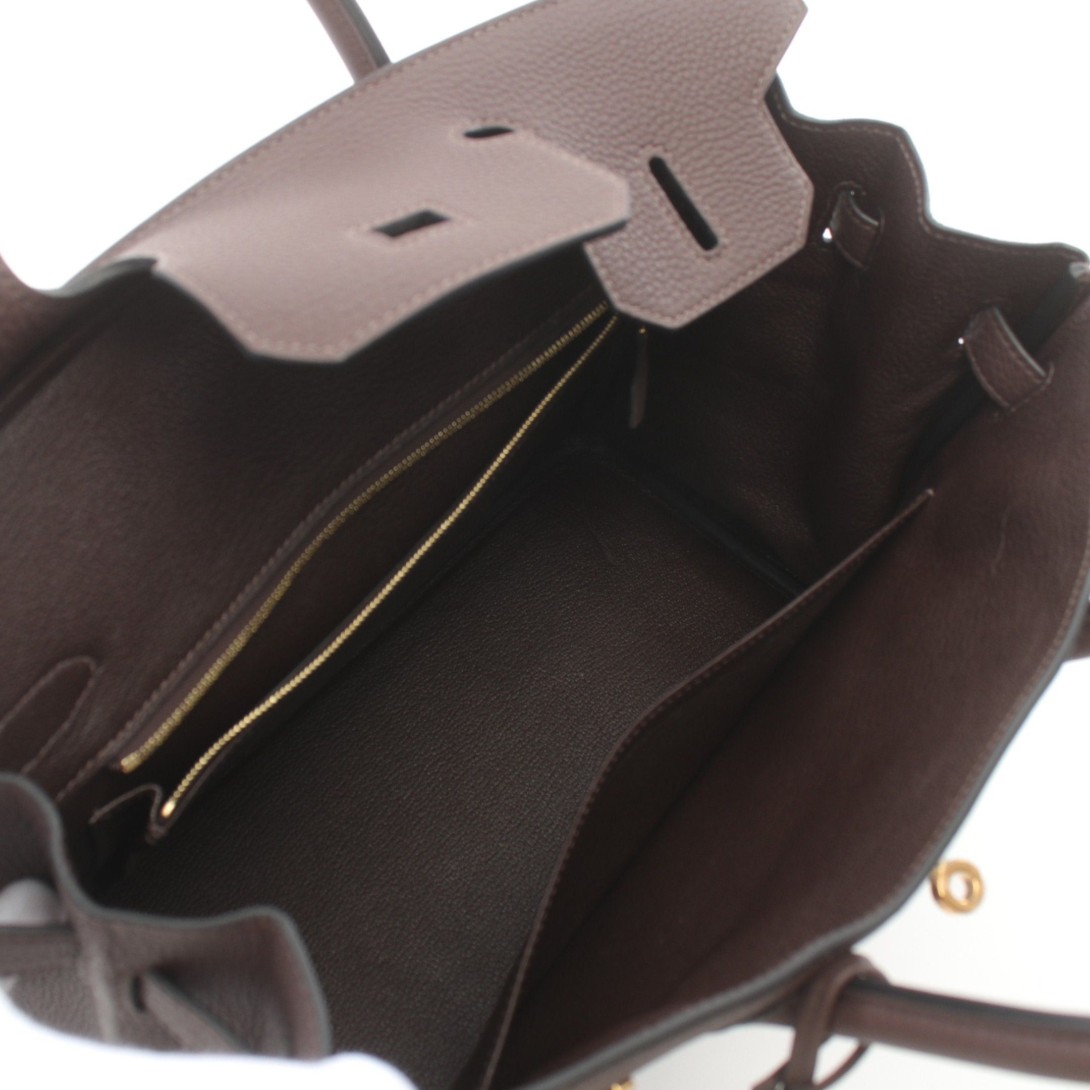 Hermes Hermes Birkin 30 Rouge Serie Handbag Togo Dark Brown Gold Hardware Double Engraved Size ONE SIZE - 3 Thumbnail