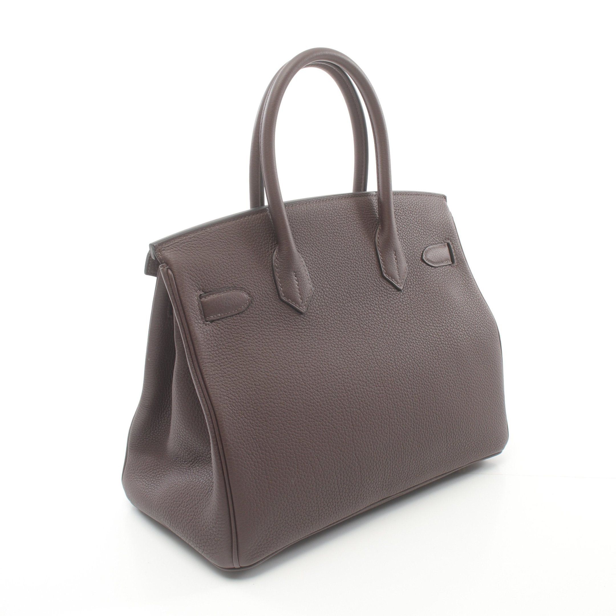 Hermes Hermes Birkin 30 Rouge Serie Handbag Togo Dark Brown Gold Hardware Double Engraved Size ONE SIZE - 2 Thumbnail