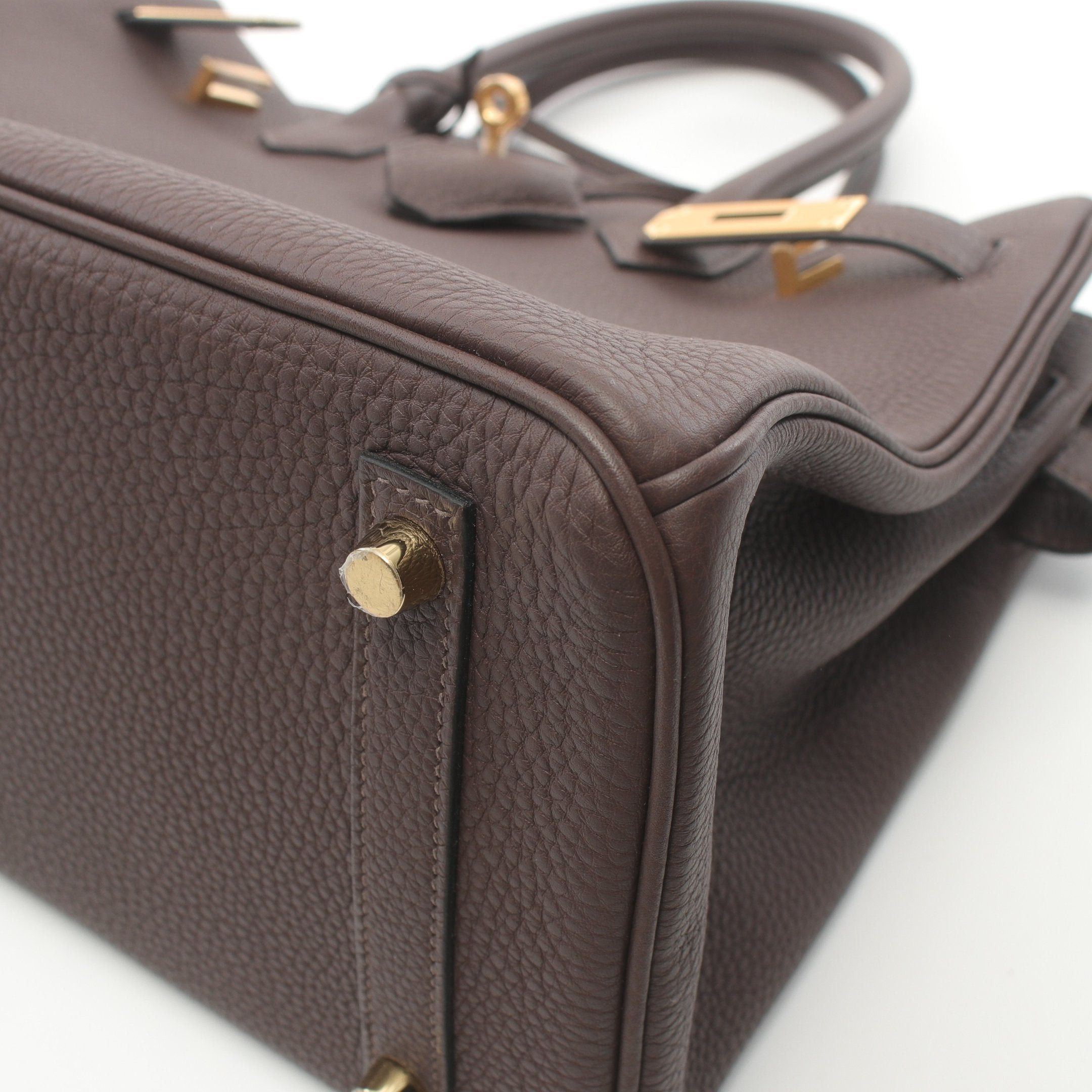 Hermes Hermes Birkin 30 Rouge Serie Handbag Togo Dark Brown Gold Hardware Double Engraved Size ONE SIZE - 6 Thumbnail