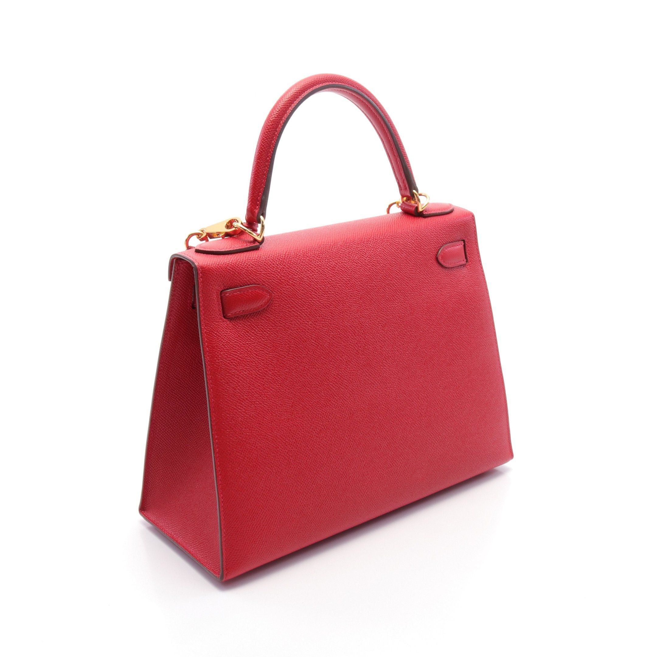 Hermes Hermes Kelly28 Vermilion Handbag Veau Epsom Red Gold Hardware Outside Sewing X Stamp Size ONE SIZE - 2 Thumbnail