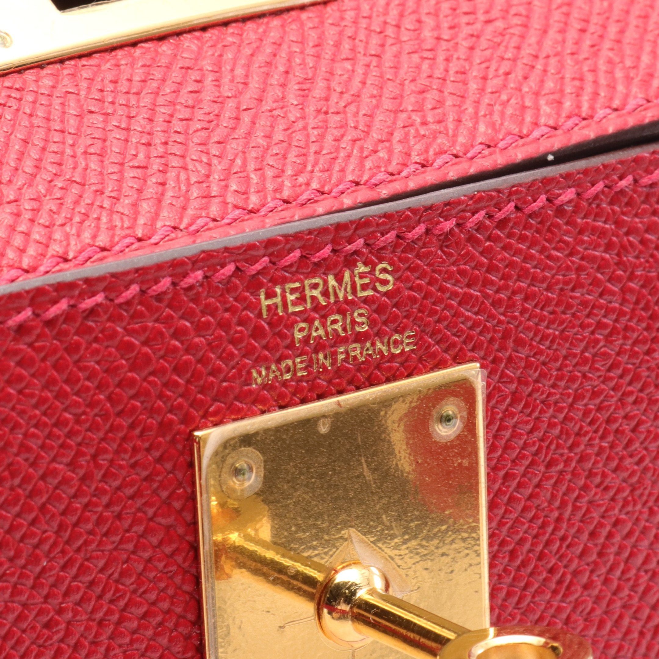 Hermes Hermes Kelly28 Vermilion Handbag Veau Epsom Red Gold Hardware Outside Sewing X Stamp Size ONE SIZE - 4 Thumbnail