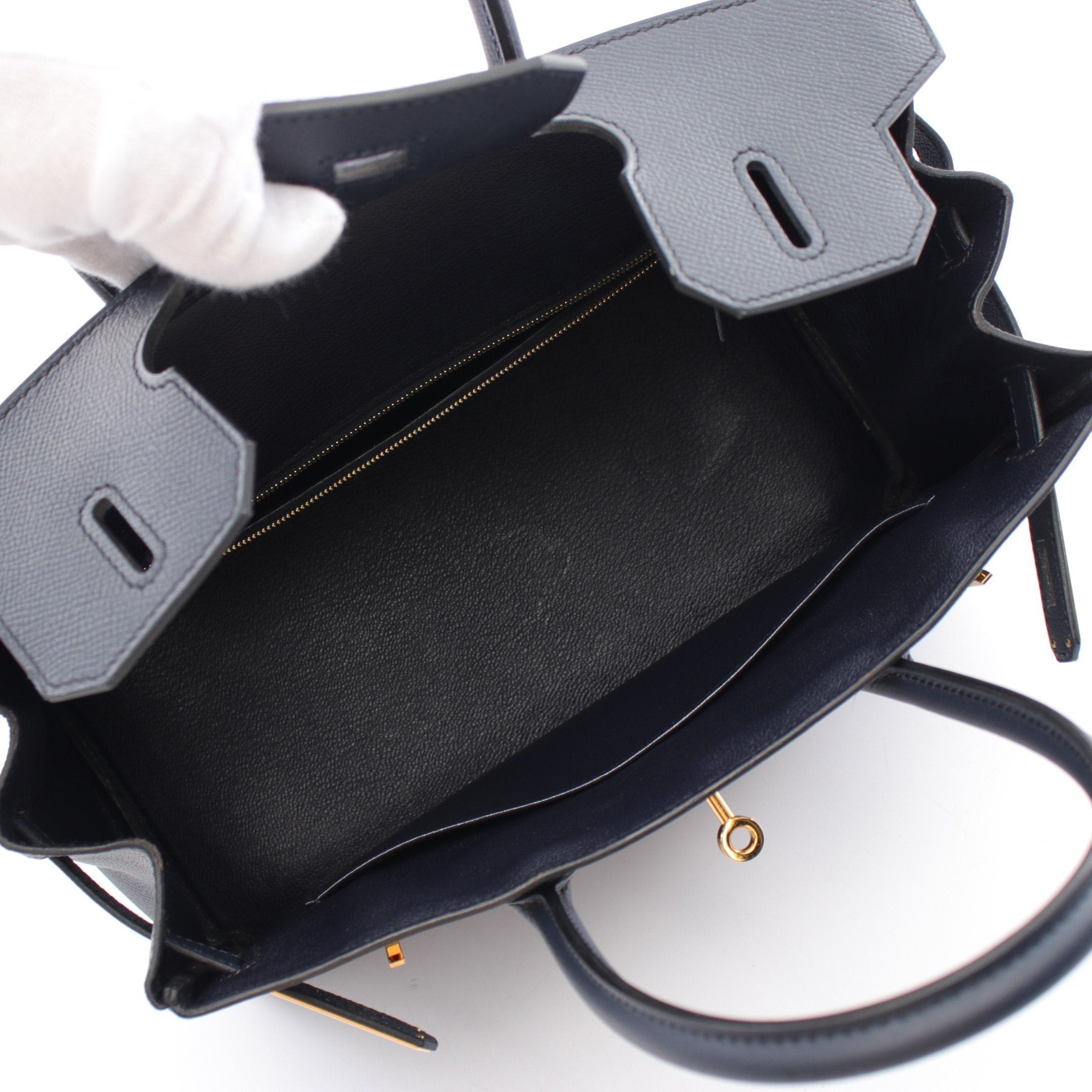 Hermes Hermes Birkin 30 Blue Indigo Handbag Veau Epsom Dark Navy Gold Hardware A Stamp Size ONE SIZE - 3 Thumbnail