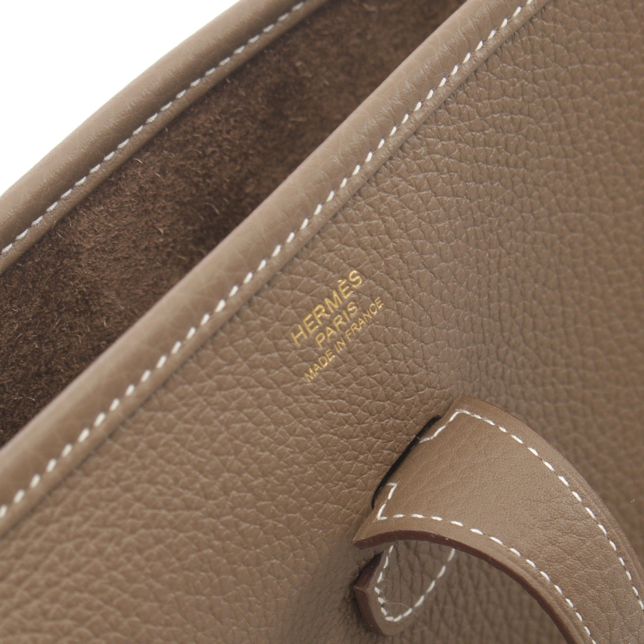Hermes Hermes Evelyn 3 Troyes Pm Etoupe Shoulder Bag Clemence Leather Gray Brown Gold Hardware B Stamp Size ONE SIZE - 4 Thumbnail