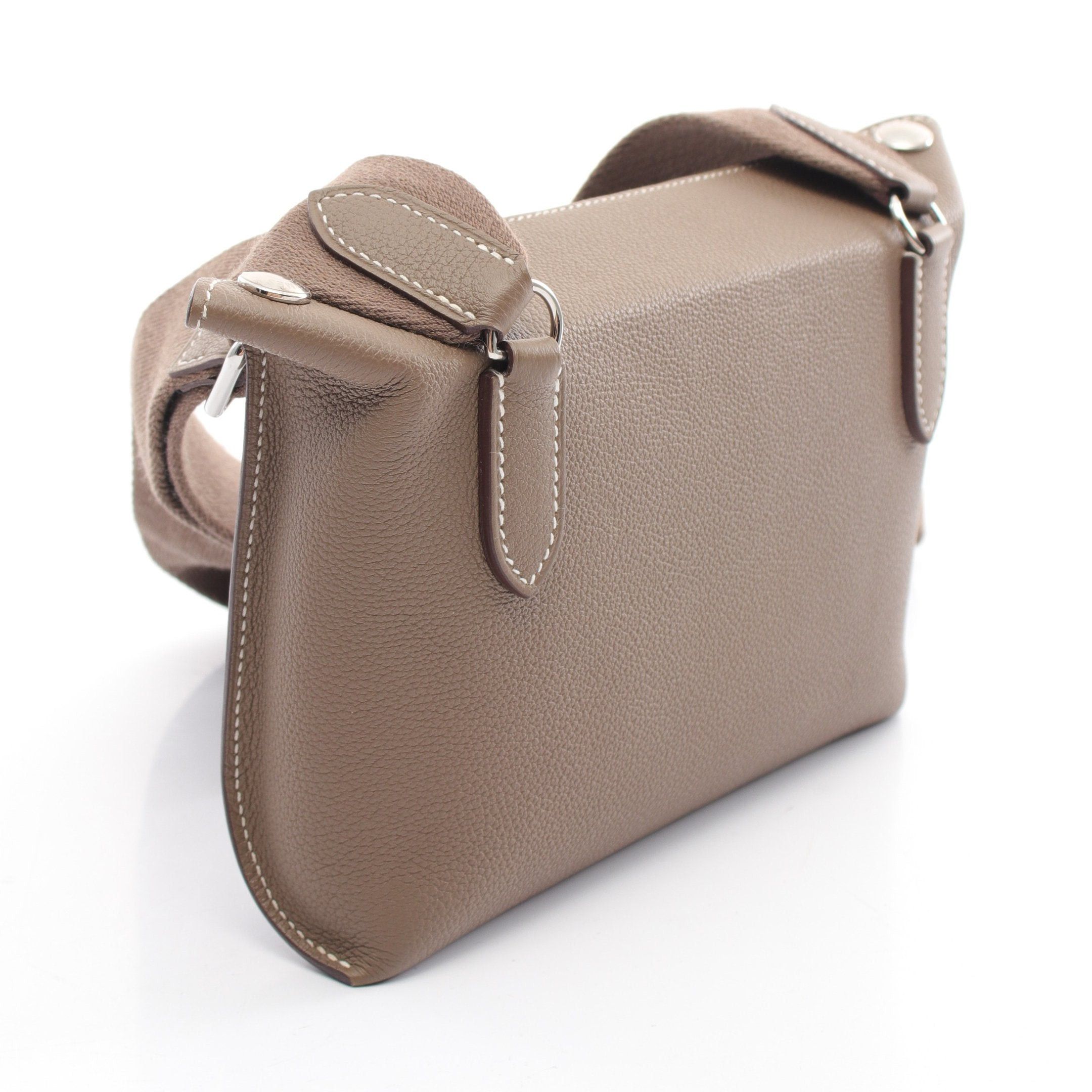 Hermes Hermes Vidposh Etoupe Shoulder Bag Togo Gray Beige Silver Hardware U Stamp Size ONE SIZE - 2 Thumbnail