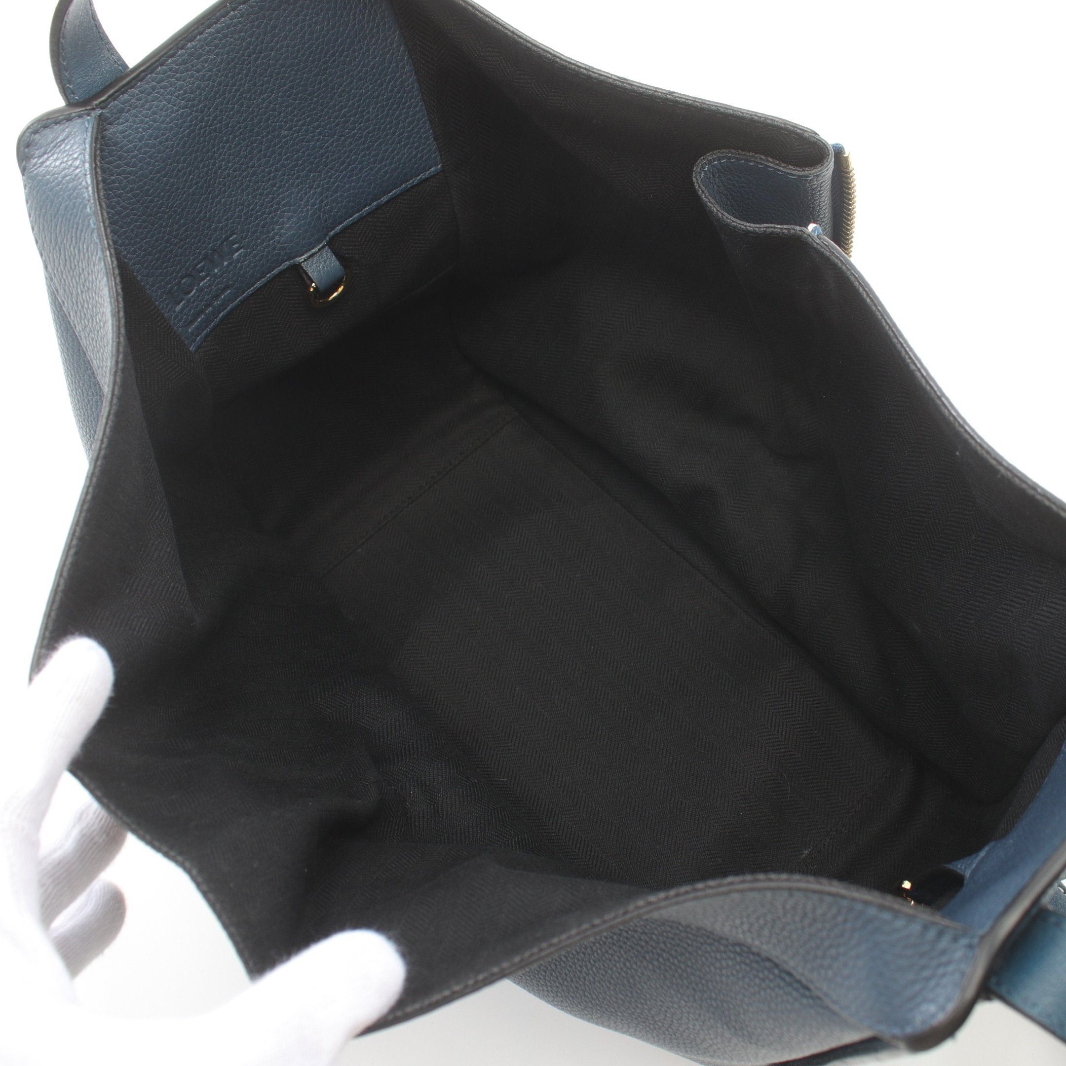 Loewe Loewe Hammock Small Handbag Leather Dark Blue Size ONE SIZE - 3 Thumbnail