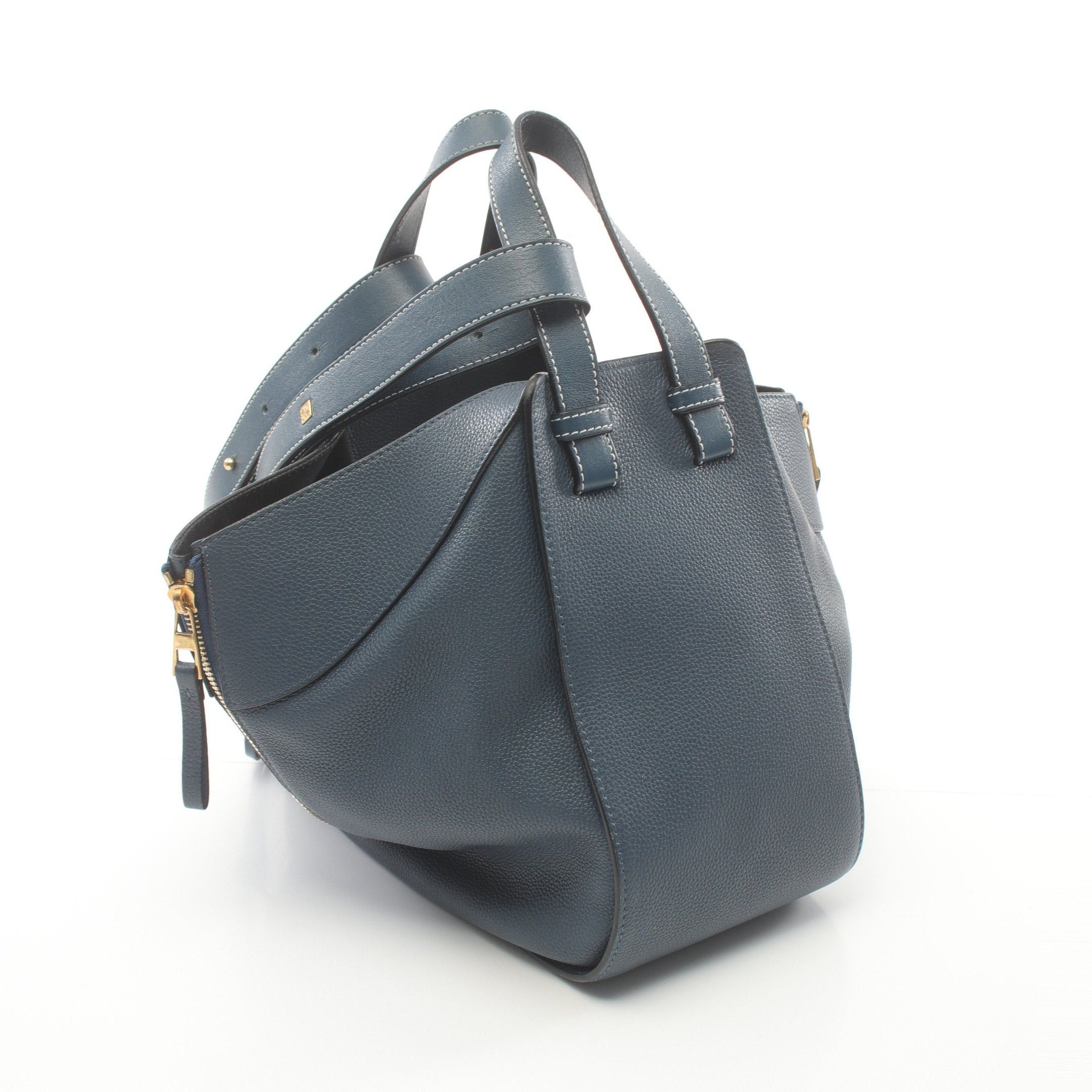 Loewe Loewe Hammock Small Handbag Leather Dark Blue Size ONE SIZE - 2 Thumbnail