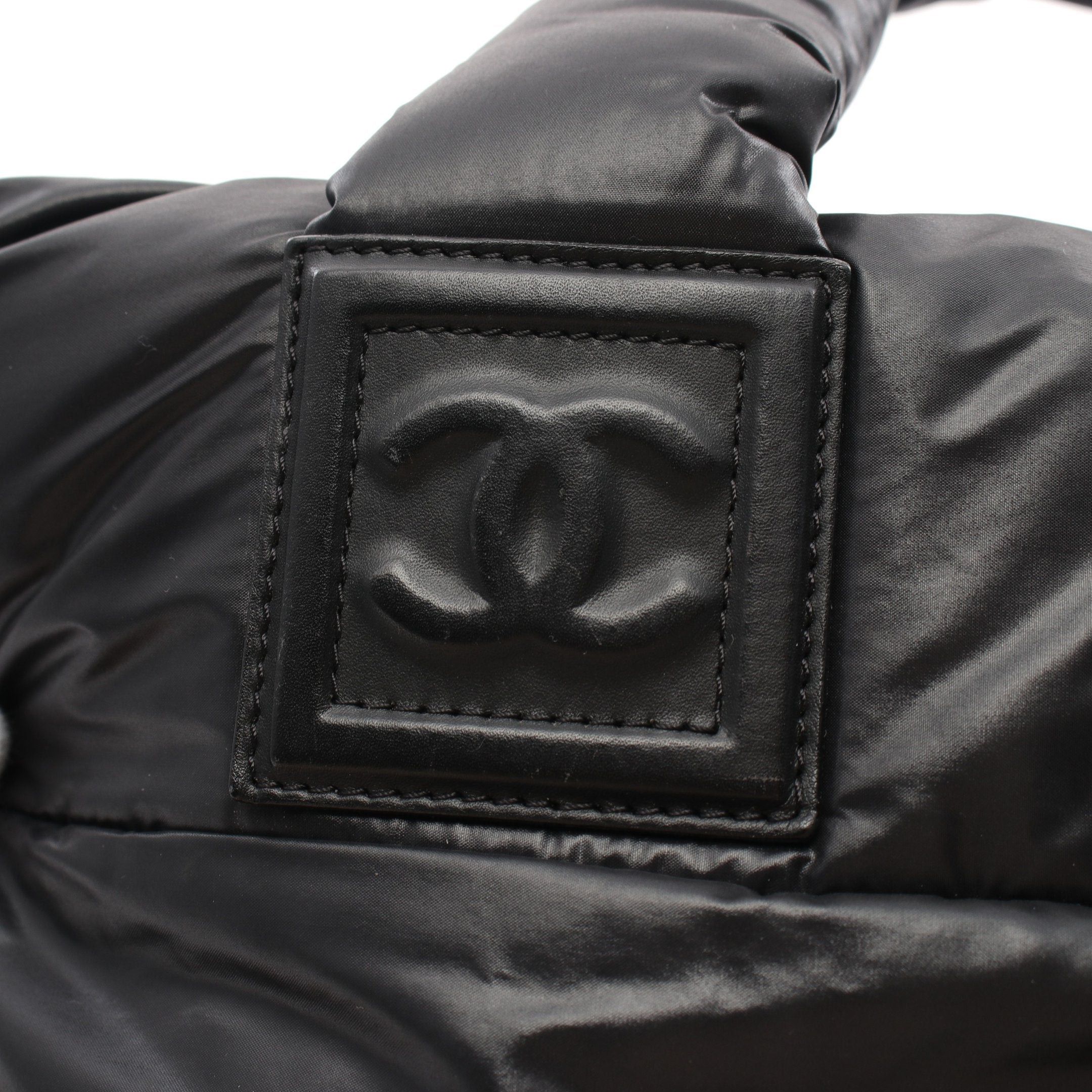 Chanel Chanel Cococoon Pm Handbag Tote Bag Nylon Leather Black Silver Hardware Size ONE SIZE - 8 Thumbnail