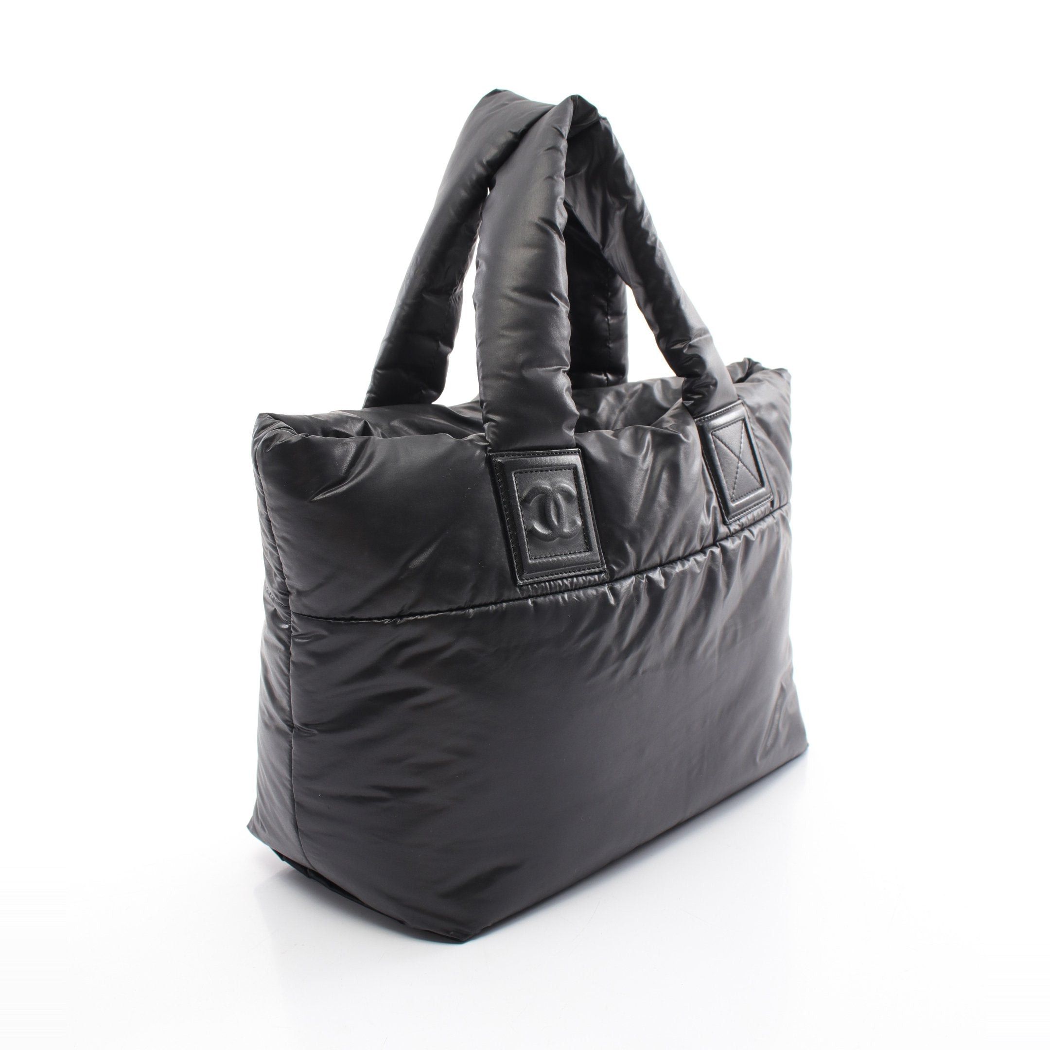 Chanel Chanel Cococoon Pm Handbag Tote Bag Nylon Leather Black Silver Hardware Size ONE SIZE - 2 Thumbnail