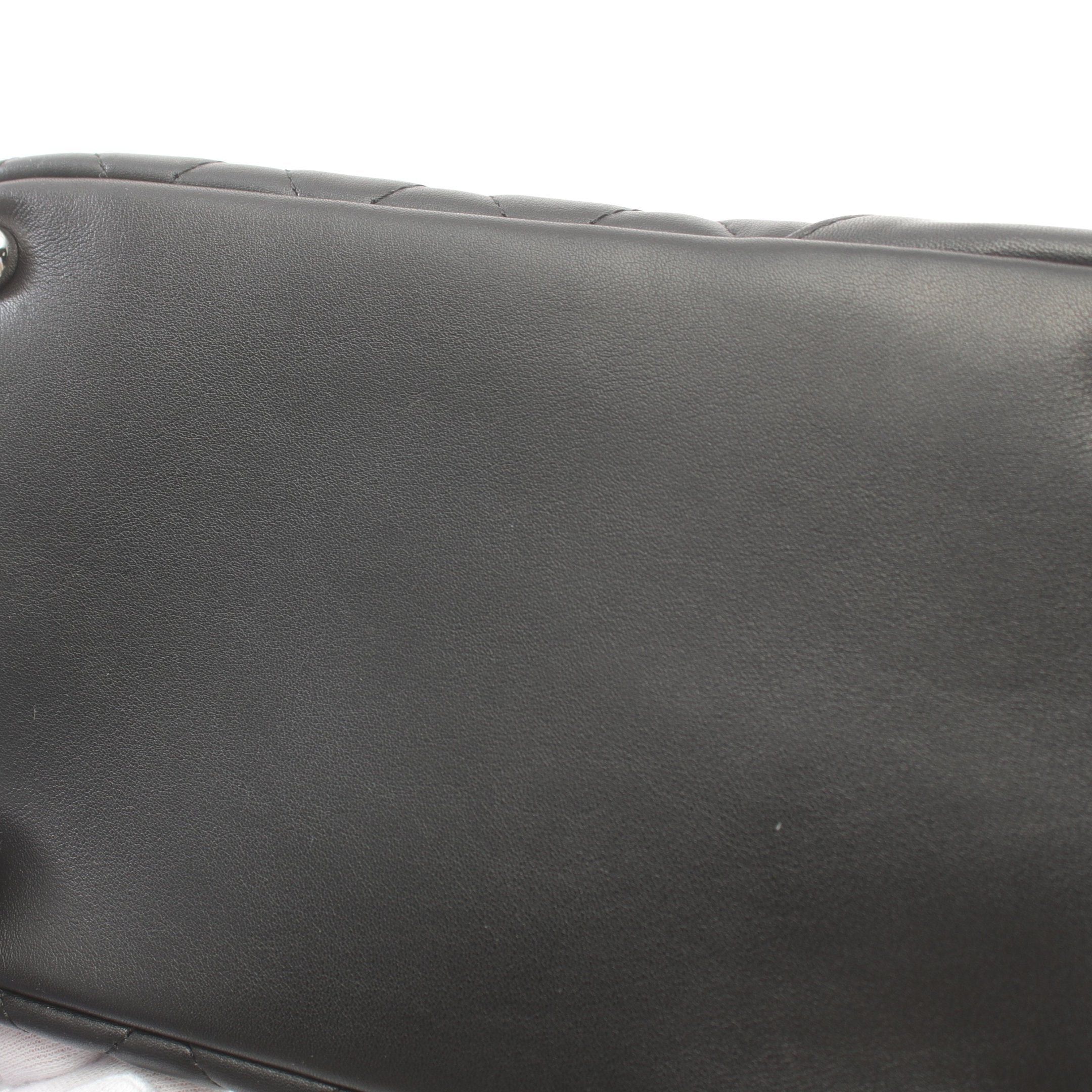 Chanel Chanel Cambon Line Medium Handbag Tote Bag Leather Patent Black Silver Hardware Size ONE SIZE - 10 Thumbnail