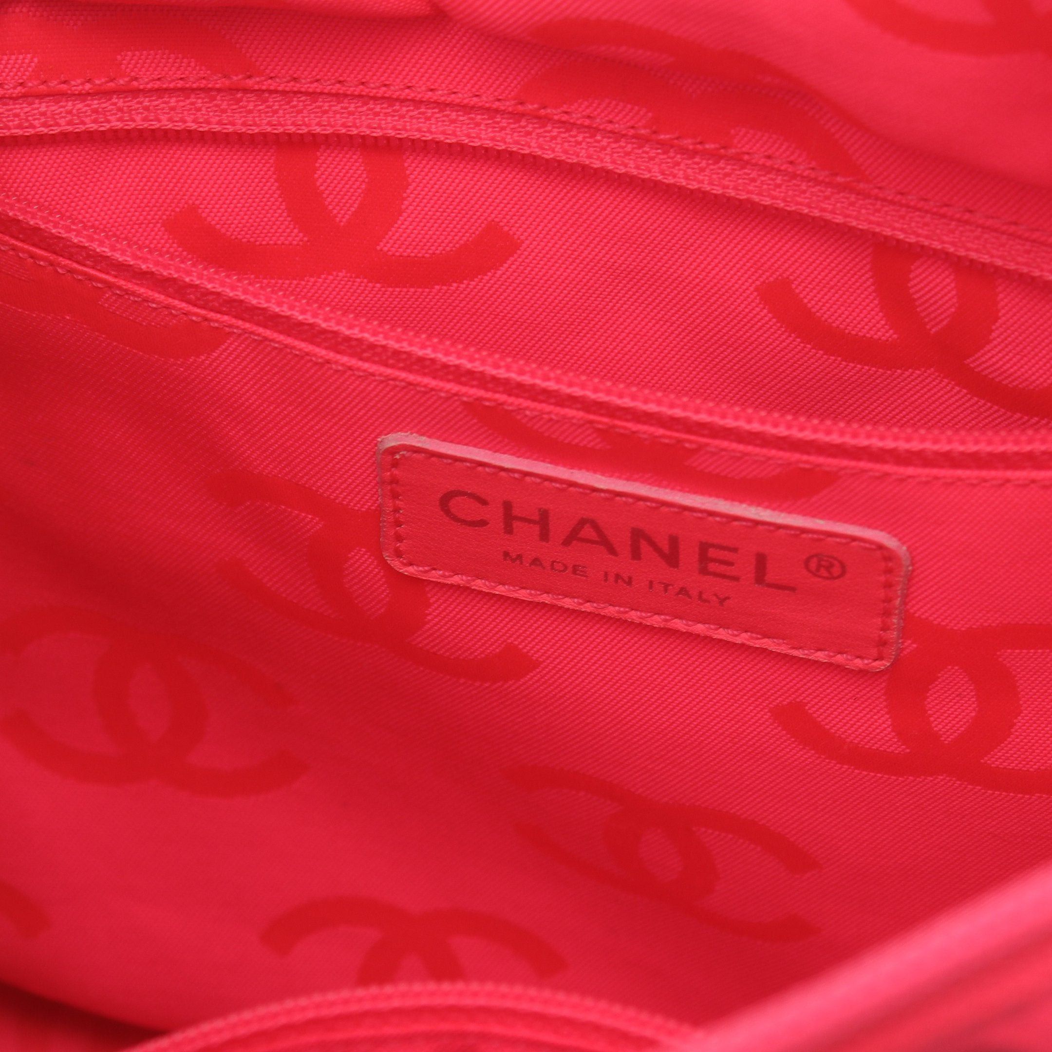 Chanel Chanel Cambon Line Medium Handbag Tote Bag Leather Patent Black Silver Hardware Size ONE SIZE - 4 Thumbnail