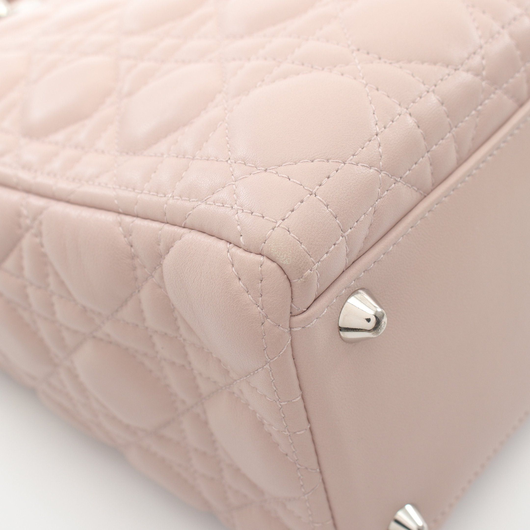 Dior Dior Lady Dior Canage Handbag Leather Pink Size ONE SIZE - 7 Thumbnail