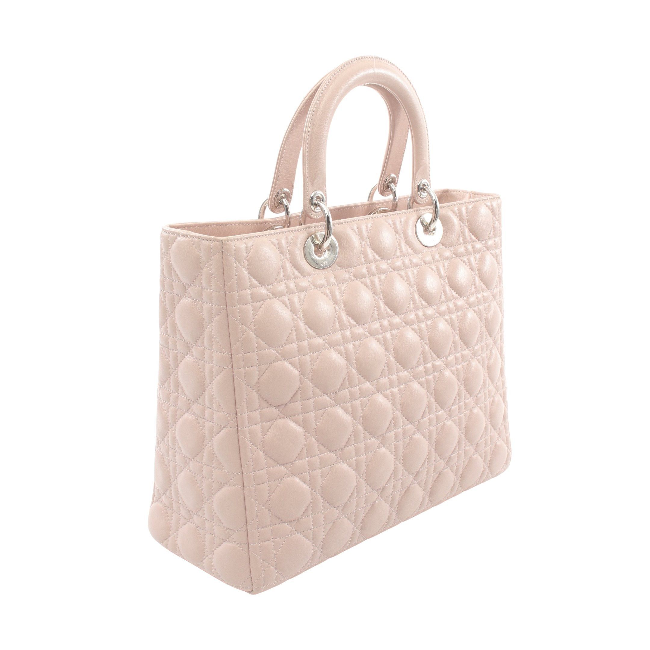 Dior Dior Lady Dior Canage Handbag Leather Pink Size ONE SIZE - 2 Thumbnail