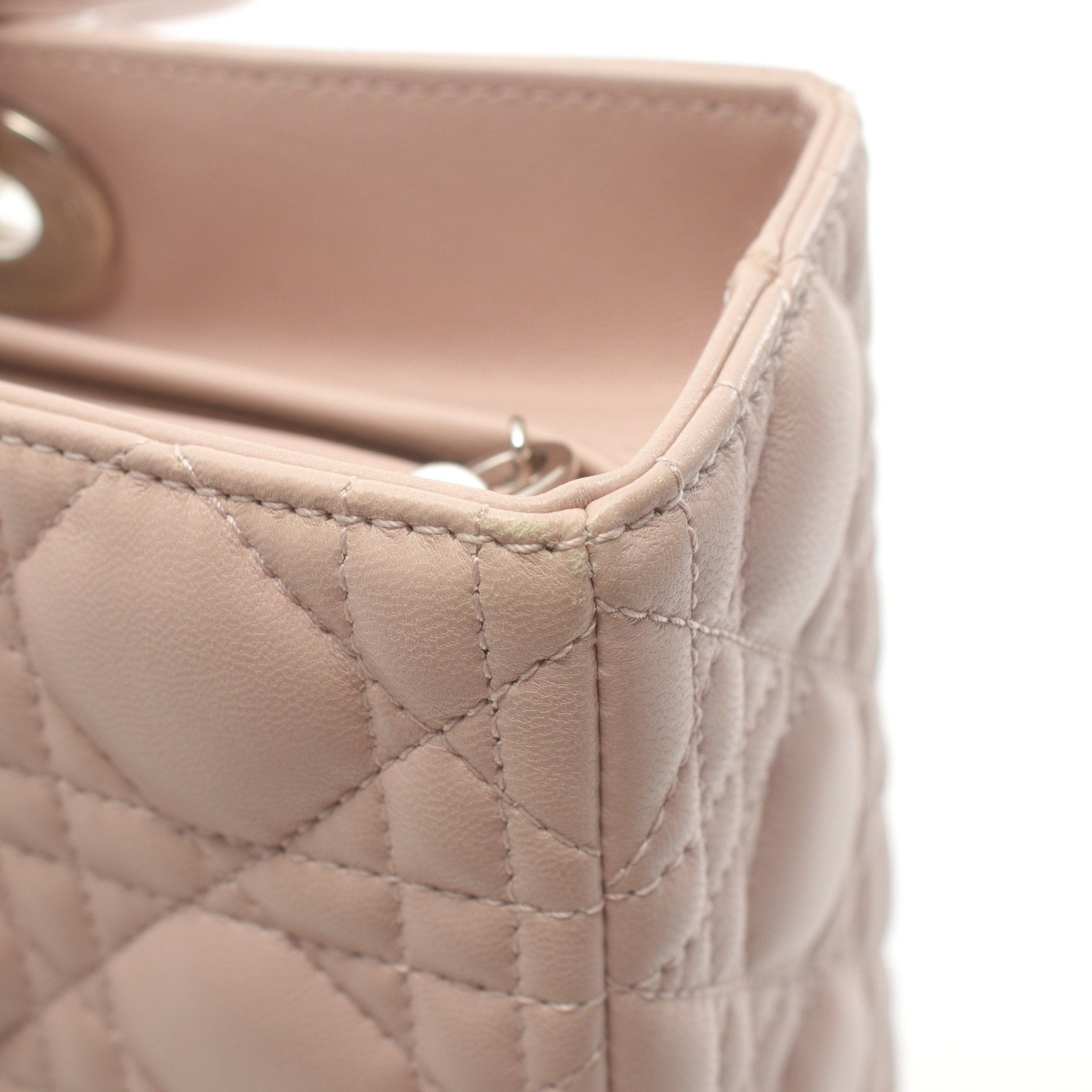 Dior Dior Lady Dior Canage Handbag Leather Pink Size ONE SIZE - 6 Thumbnail