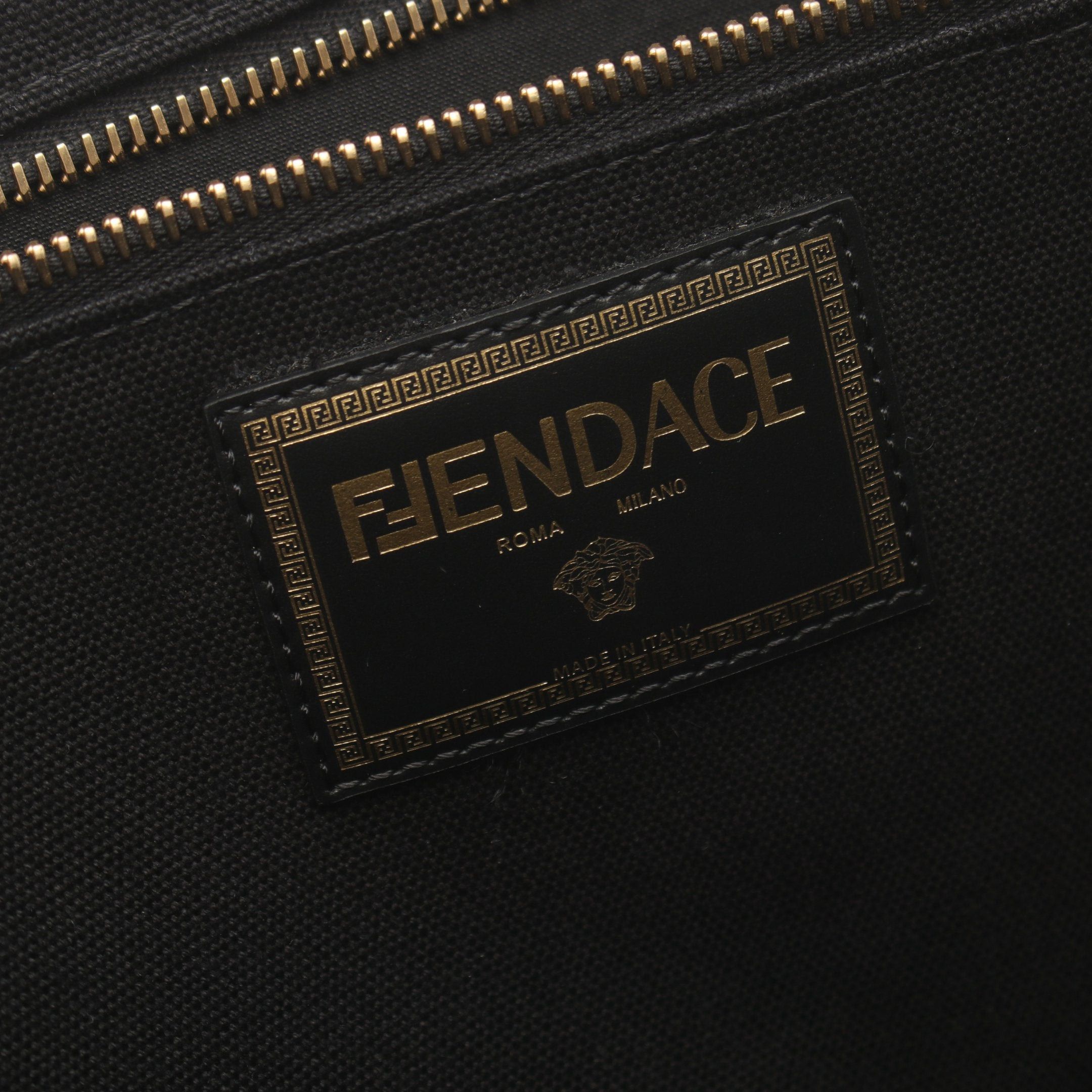 Fendi Fendi Fendi * Versace Fendace Fenderche Handbag Tote Bag Canvas Black Size ONE SIZE - 4 Thumbnail