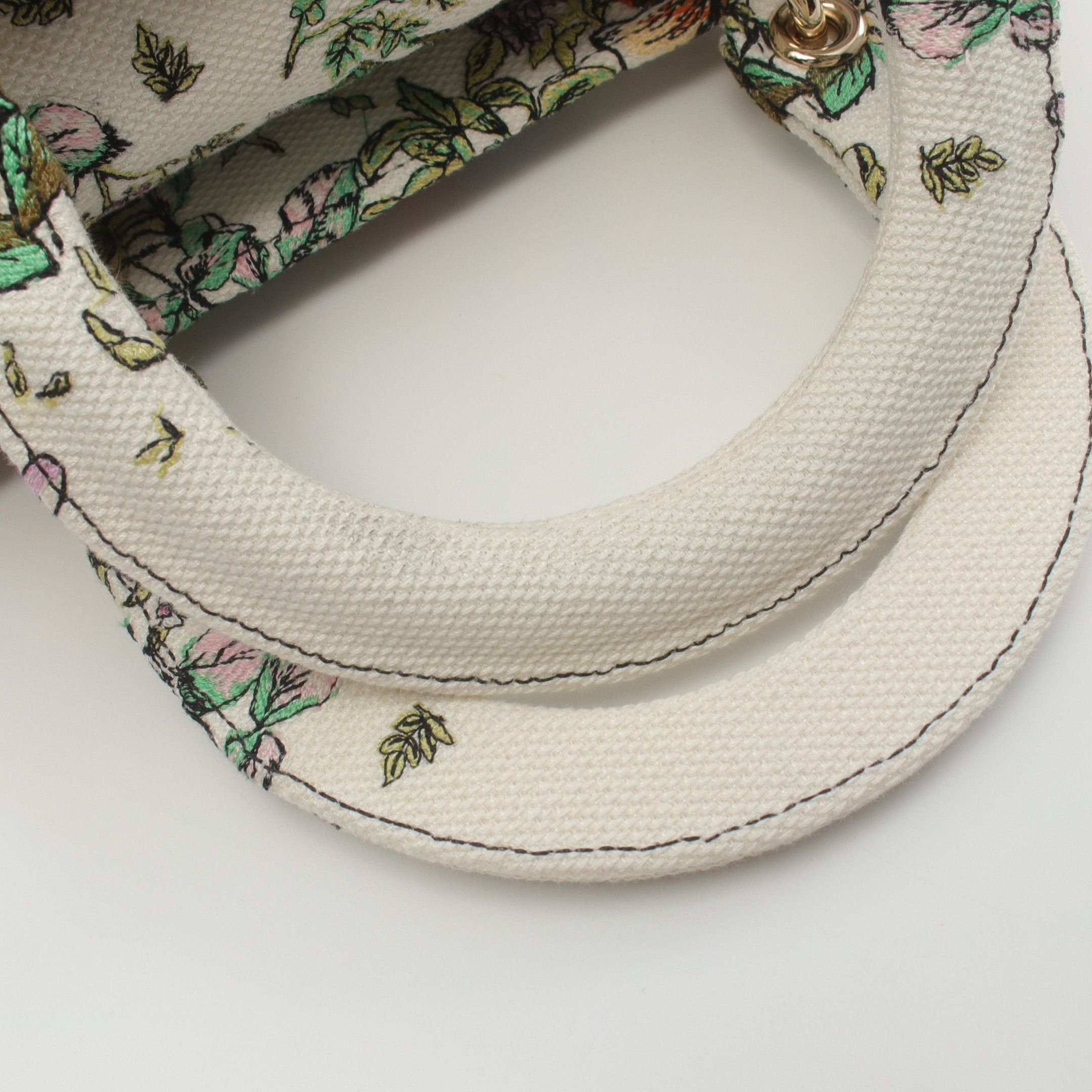 Dior Dior Lady Medium Handbag Canvas White Multicolor Size ONE SIZE - 6 Thumbnail