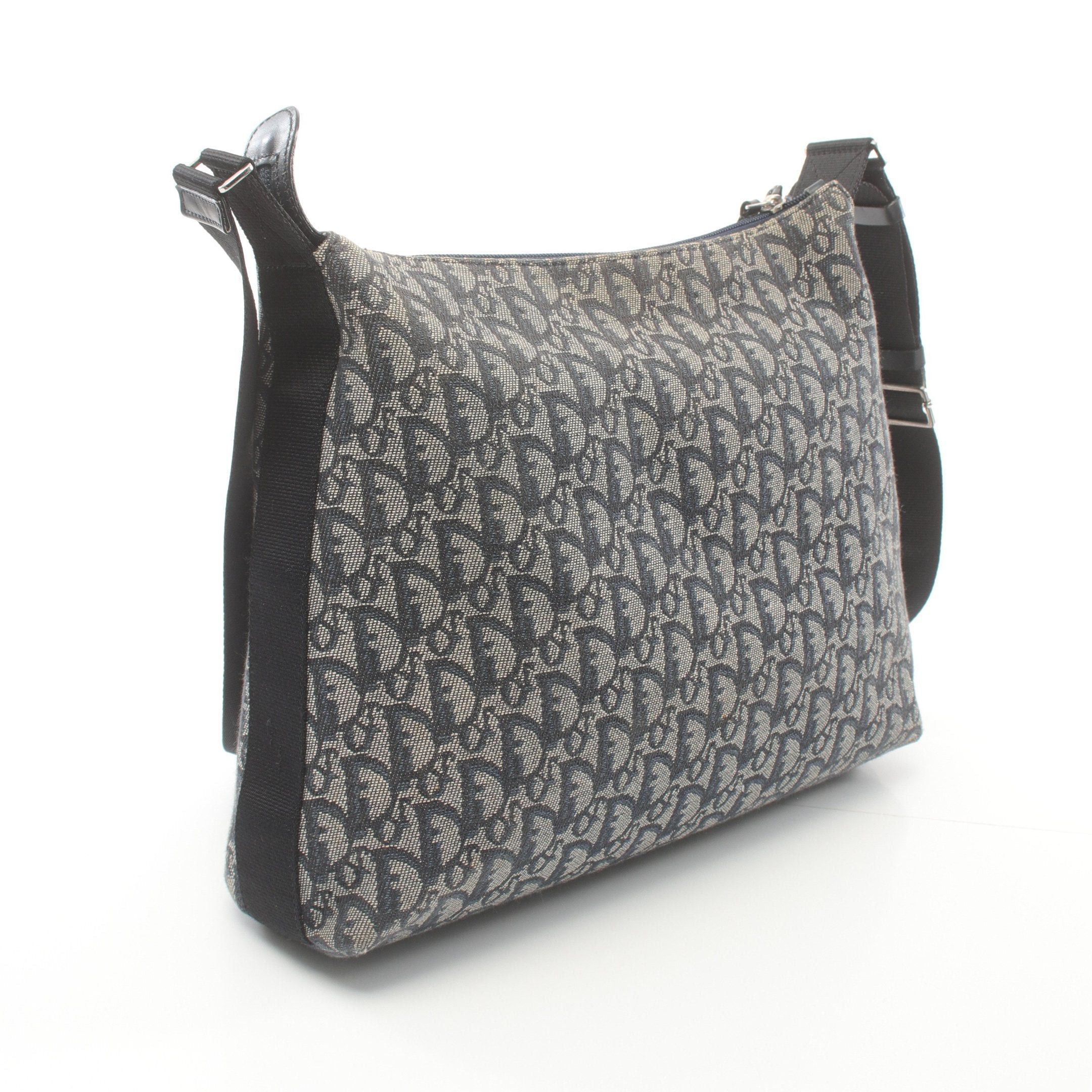 Dior Dior Trotter Shoulder Bag Canvas Light Gray Navy Size ONE SIZE - 2 Thumbnail