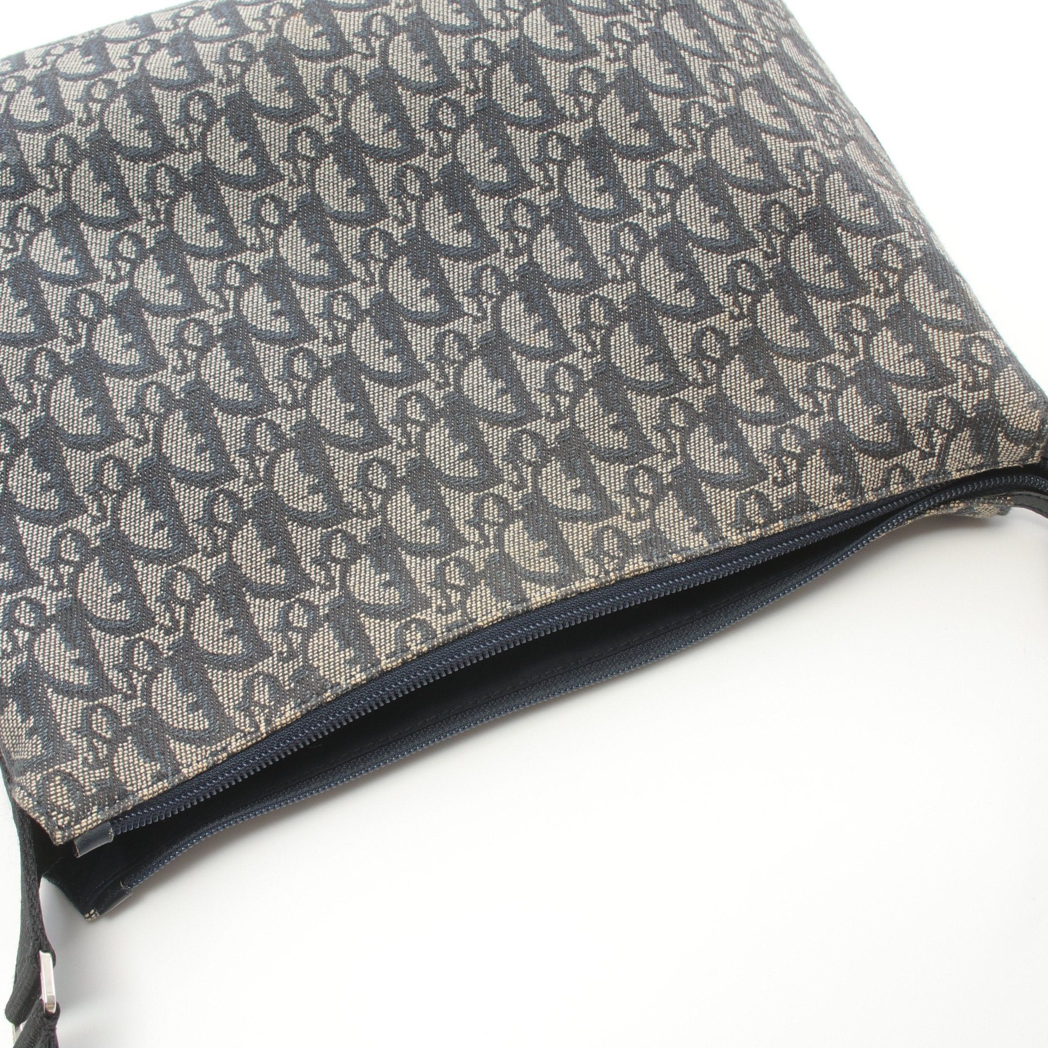Dior Dior Trotter Shoulder Bag Canvas Light Gray Navy Size ONE SIZE - 5 Thumbnail