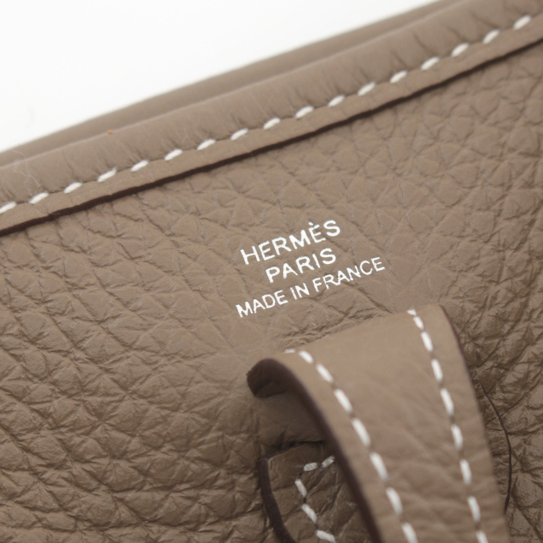 Hermes Hermes Evelyn Tpm Etoupe Shoulder Bag Clemence Leather Gray Brown Silver Hardware Double Engraved Size ONE SIZE - 4 Thumbnail