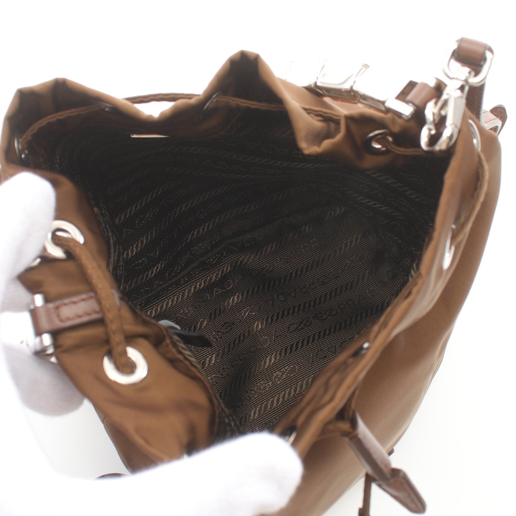 Prada Prada Re-Nylon Handbag Nylon Brown Bijou Size ONE SIZE - 3 Thumbnail