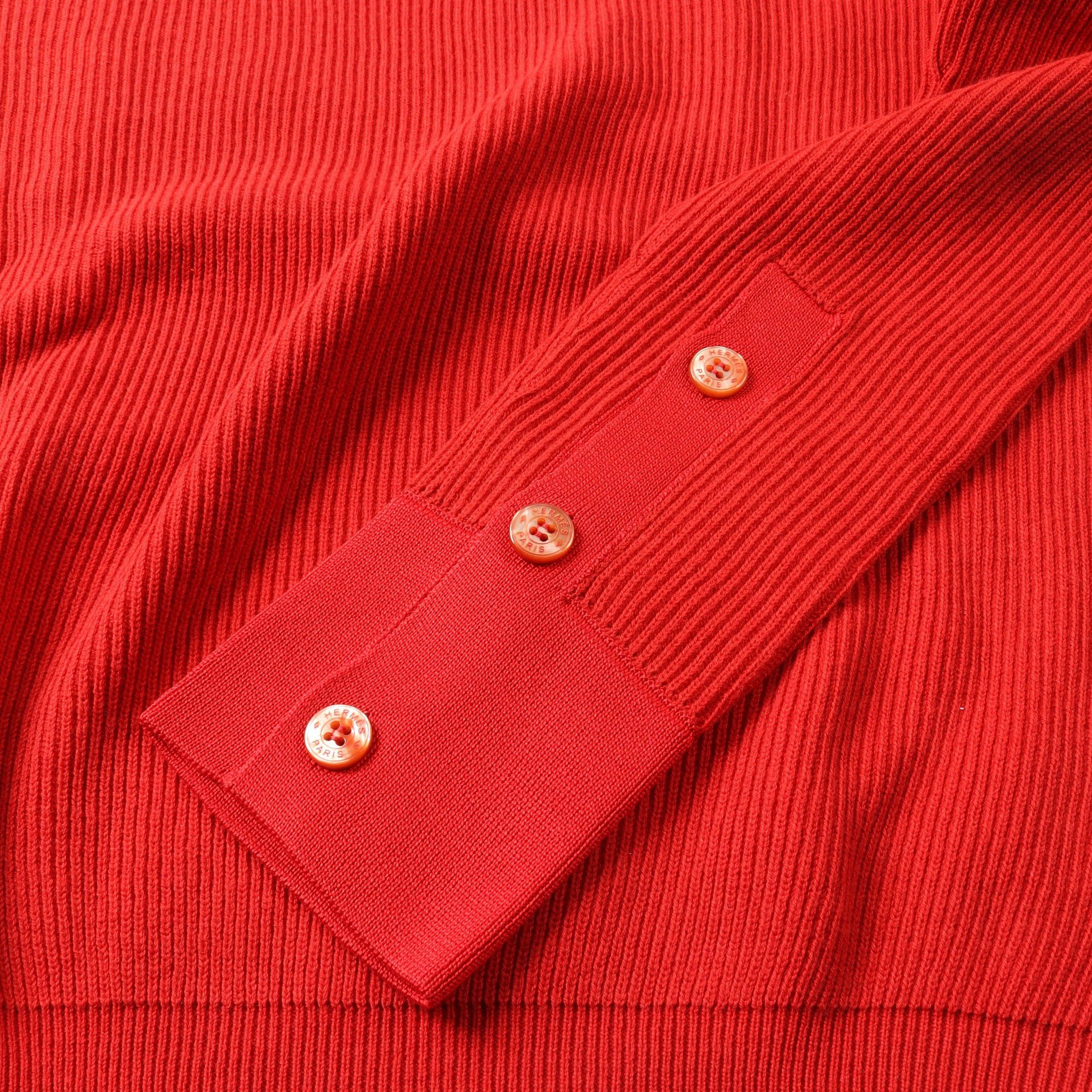 Hermes Hermes Knit Wool Cotton Red Size ONE SIZE - 5 Thumbnail