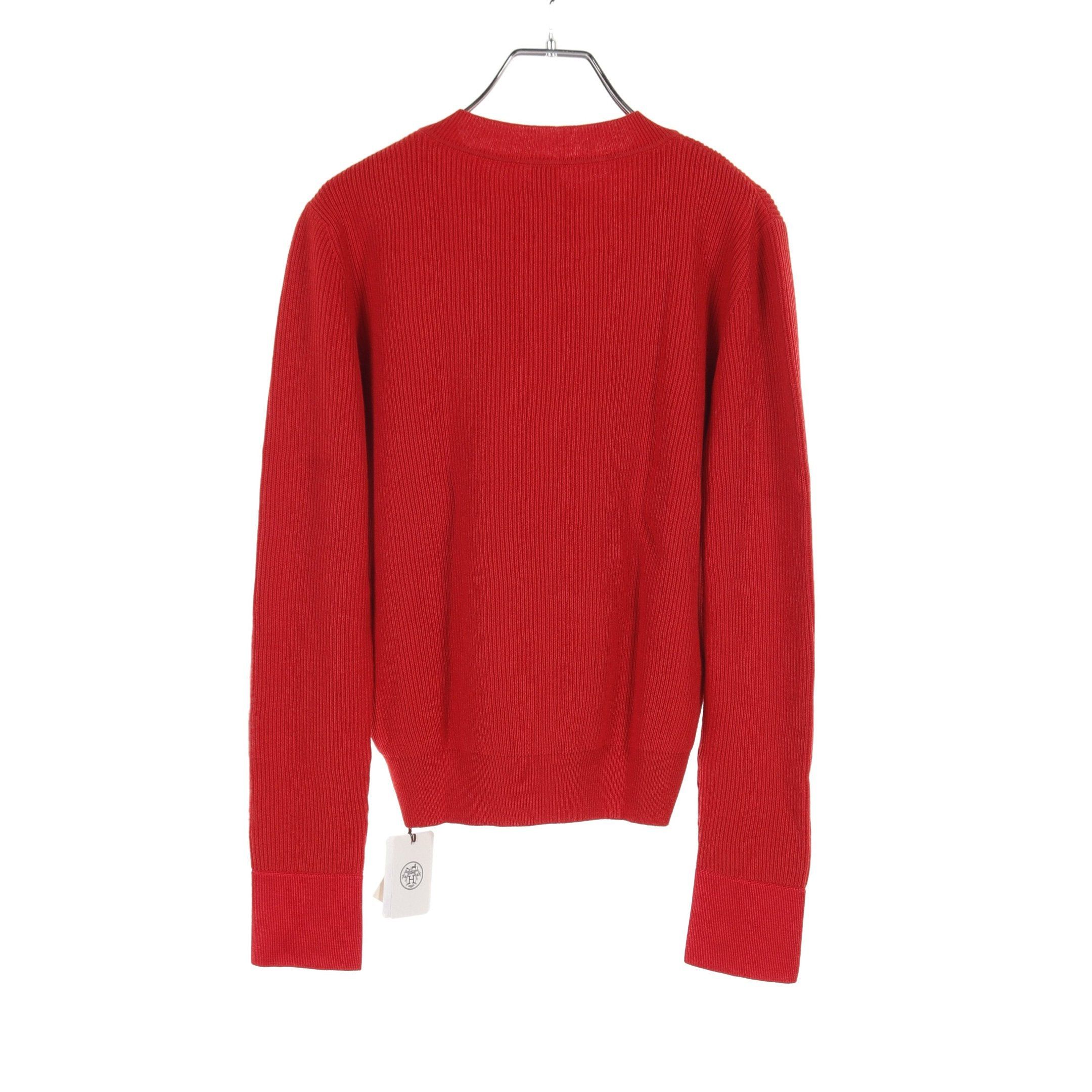 Hermes Hermes Knit Wool Cotton Red Size ONE SIZE - 2 Thumbnail