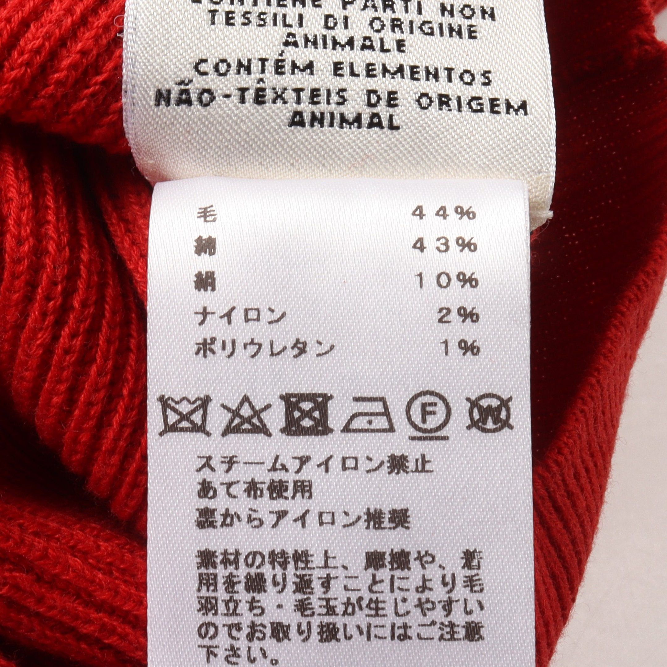 Hermes Hermes Knit Wool Cotton Red Size ONE SIZE - 4 Thumbnail